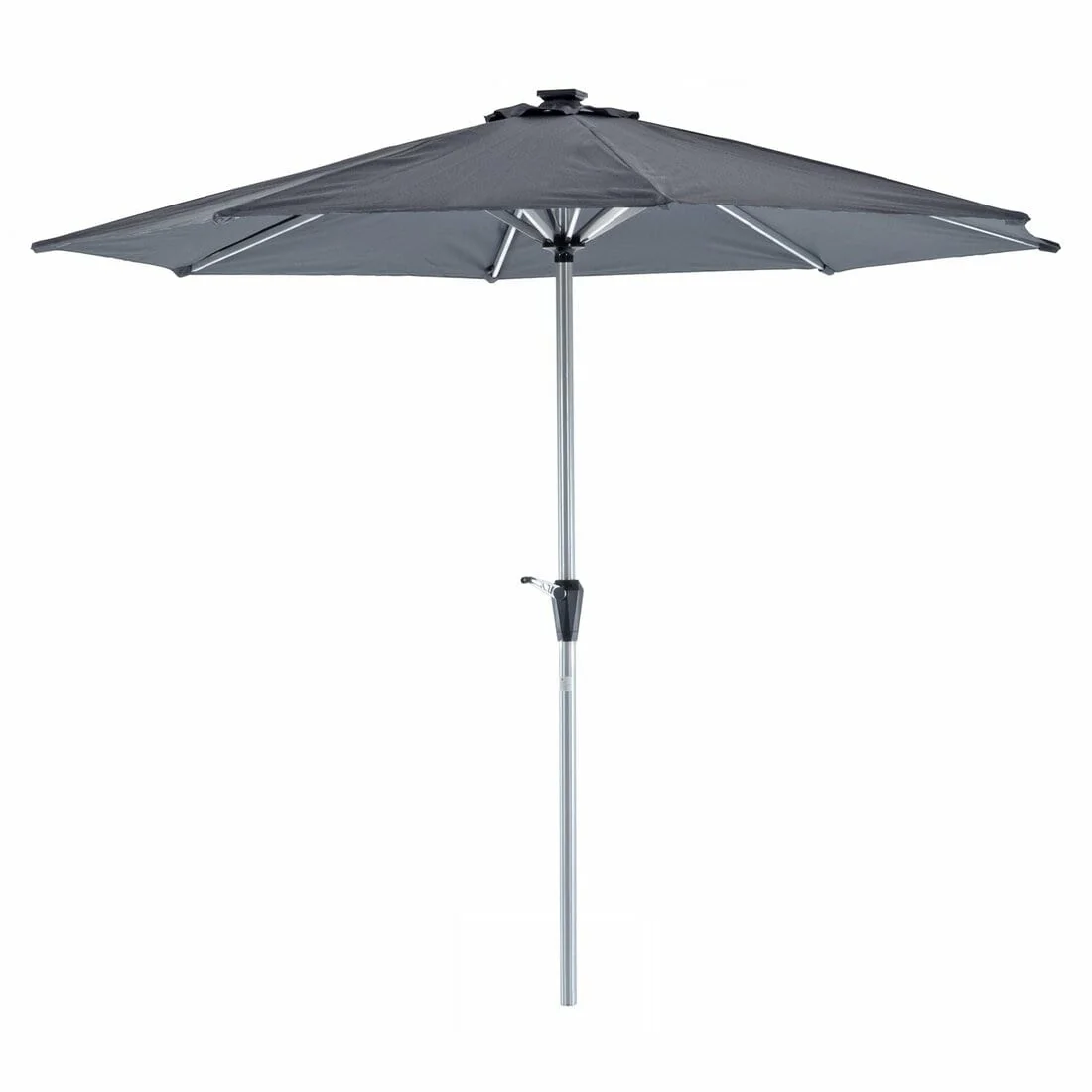 2026 Garden Parasol LED Lights Grey Canopy Patio Umbrella 3m