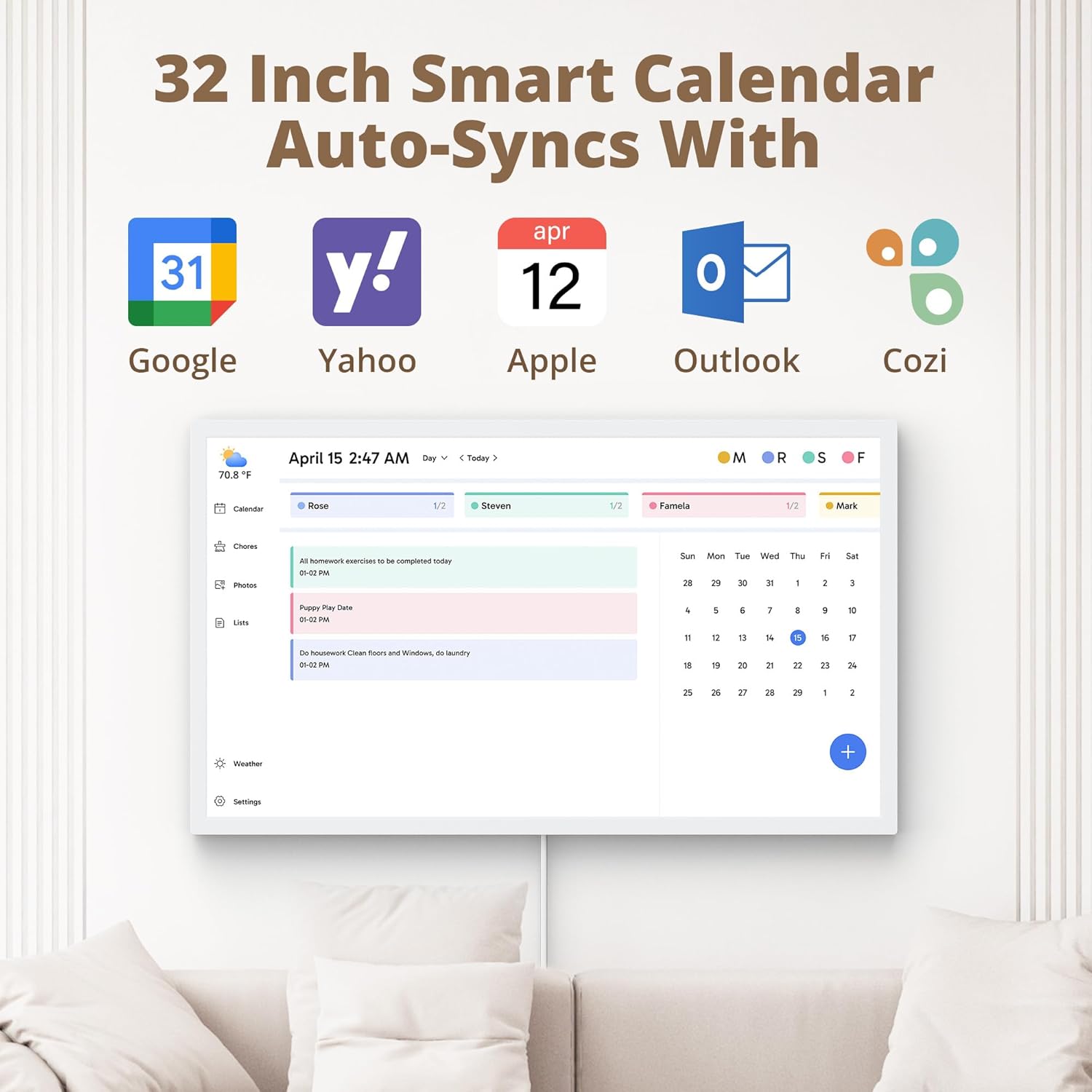32′′ Digital Calendar Chore Chart – Interactive Touchscreen