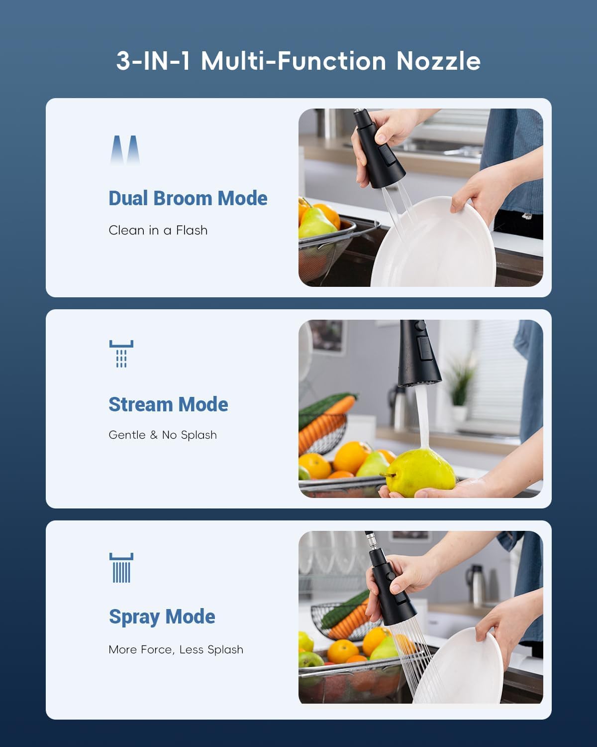 Black Touchless Kitchen Faucet with Soap Dispenser, Motion Sensor Activated Hands-Free Automatic Faucet for Sink with Pull Down Sprayer, Single Handle Smart Faucets for Kitchen Sink