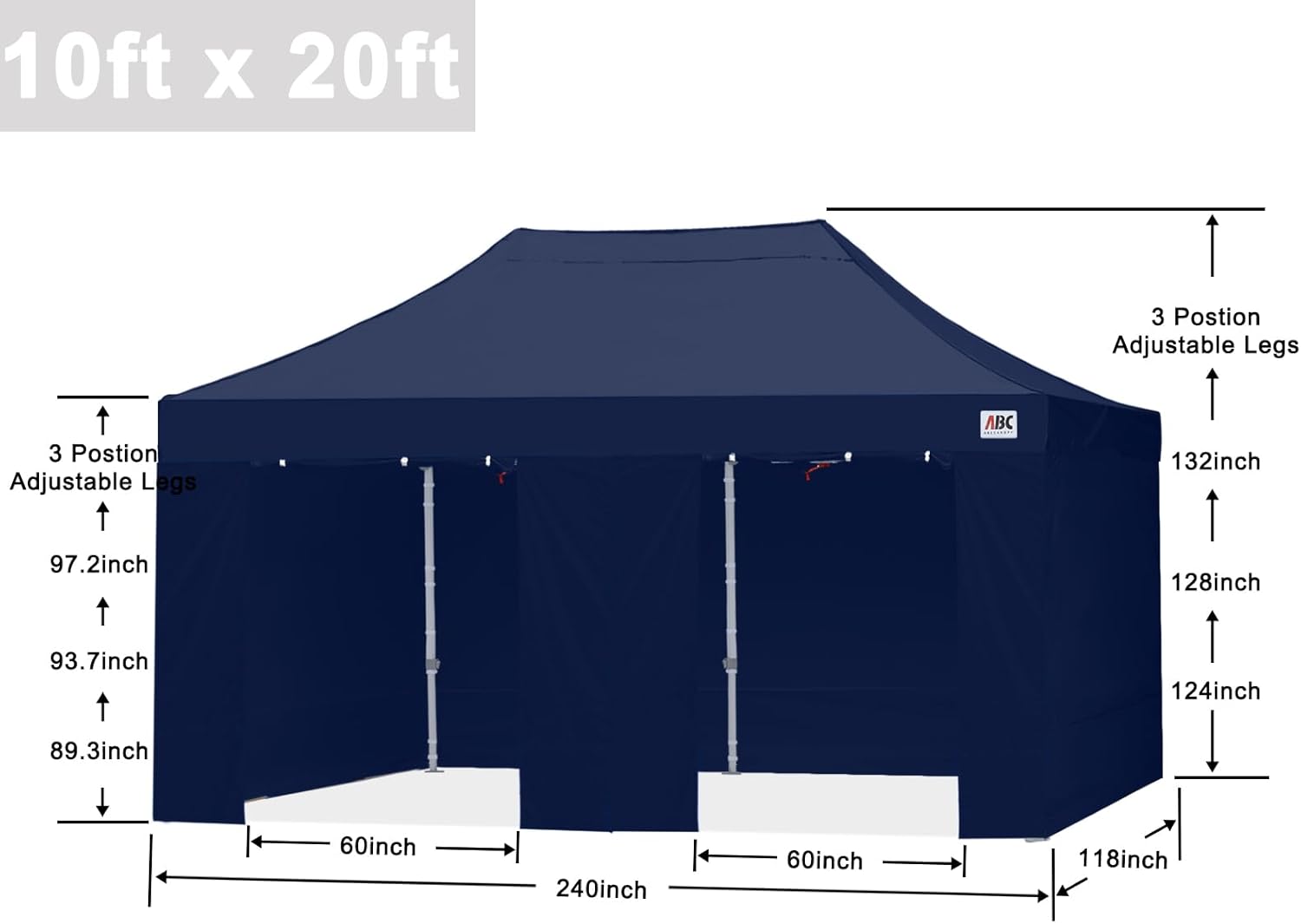 Easy Pop Up Canopy Tent 10×10 with Sidewalls