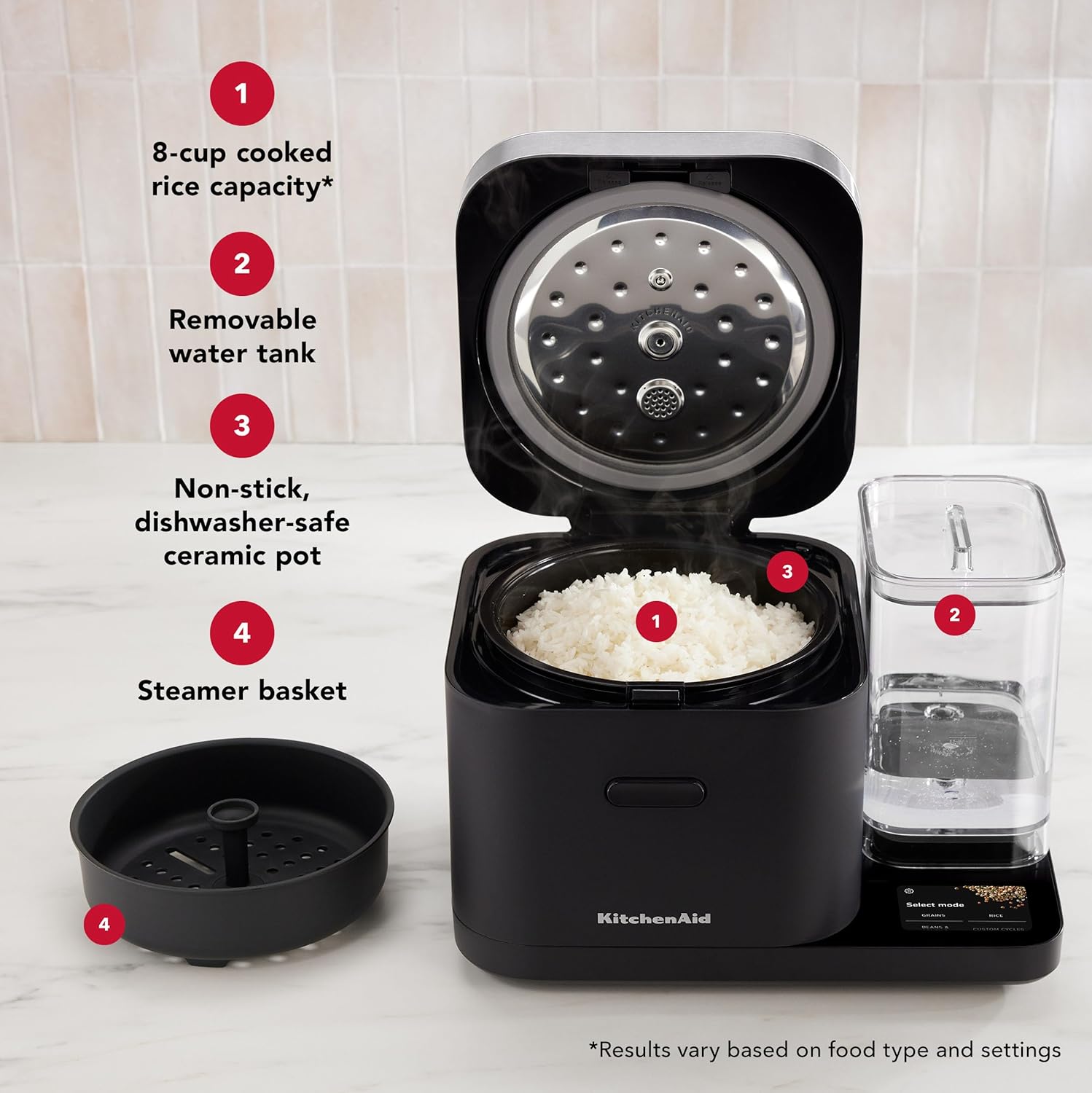 Grain and Rice Cooker 8-Cup with Scale and Water Tank