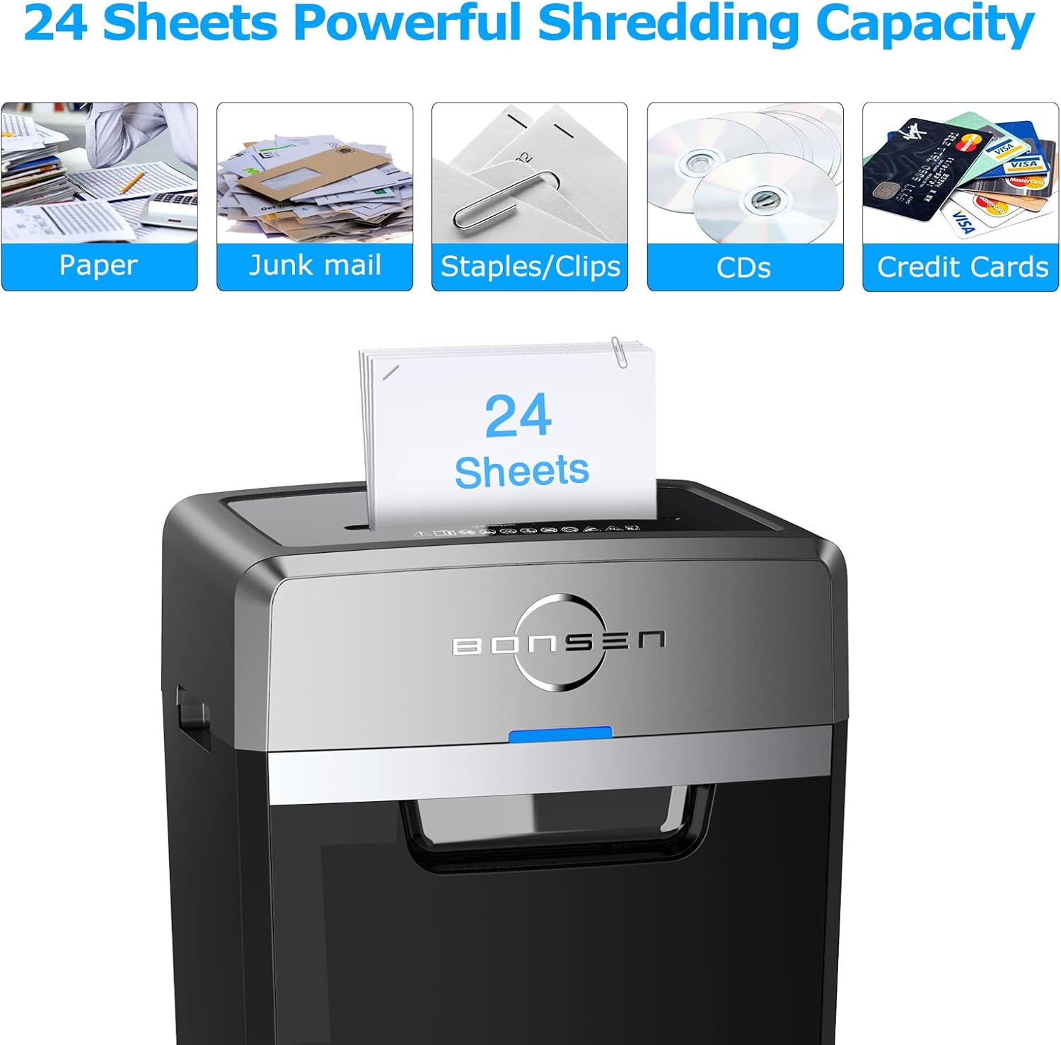 Heavy Duty 24-Sheet Cross-Cut Paper Shredder