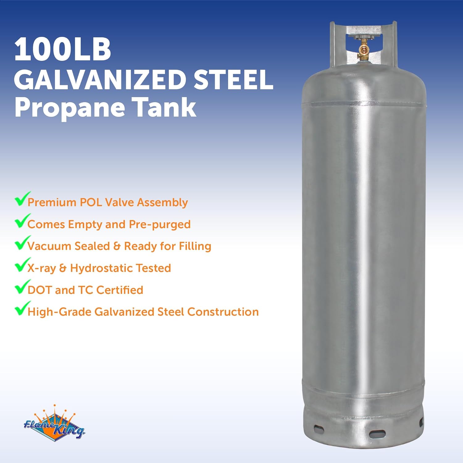 100Lb Steel Propane Tank Cylinder with Pol Valve