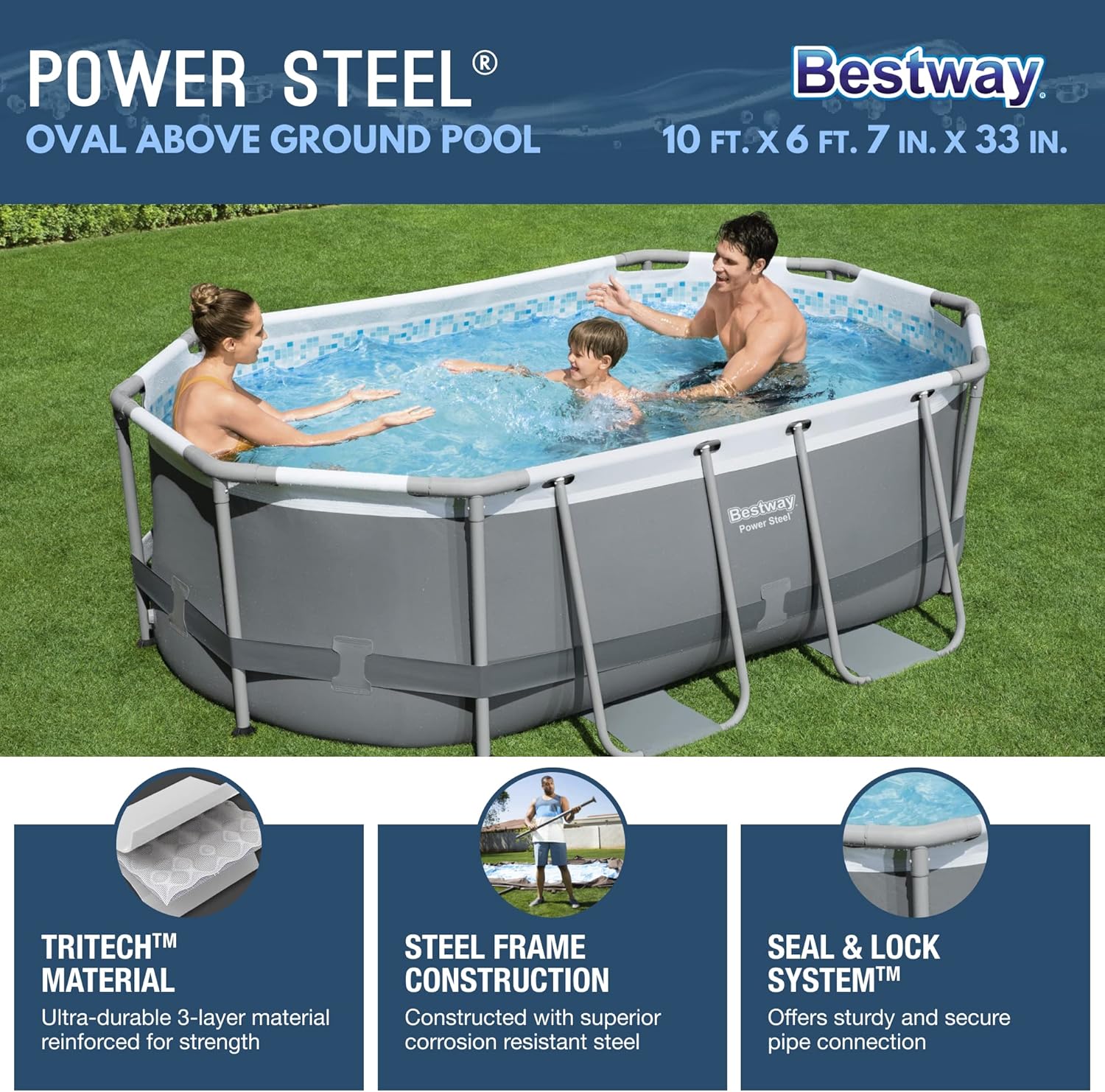 Bestway Oval Above Ground Pool Set (10' x 6'7