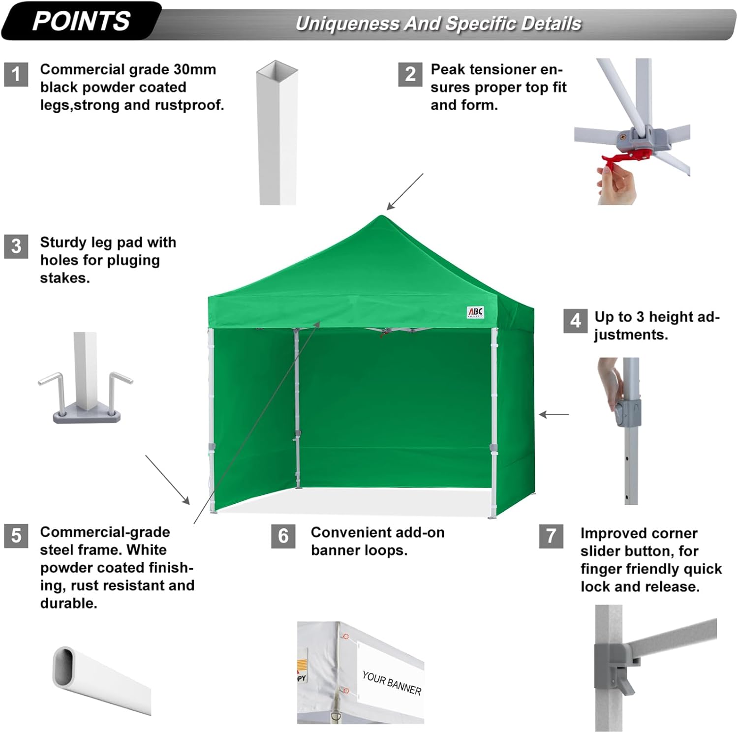 Easy Pop Up Canopy Tent 10×10 with Sidewalls