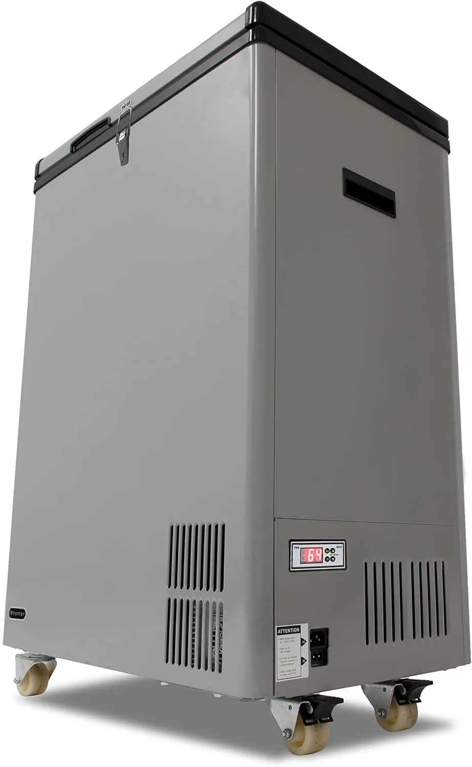 FM-65G 65 Quart Portable Refrigerator and Deep, AC 110V/ DC 12V, Real Chest Freezer for Car, Home, Camping, and RV with-8°F to 50°F Temperature Range, Gray, One Size