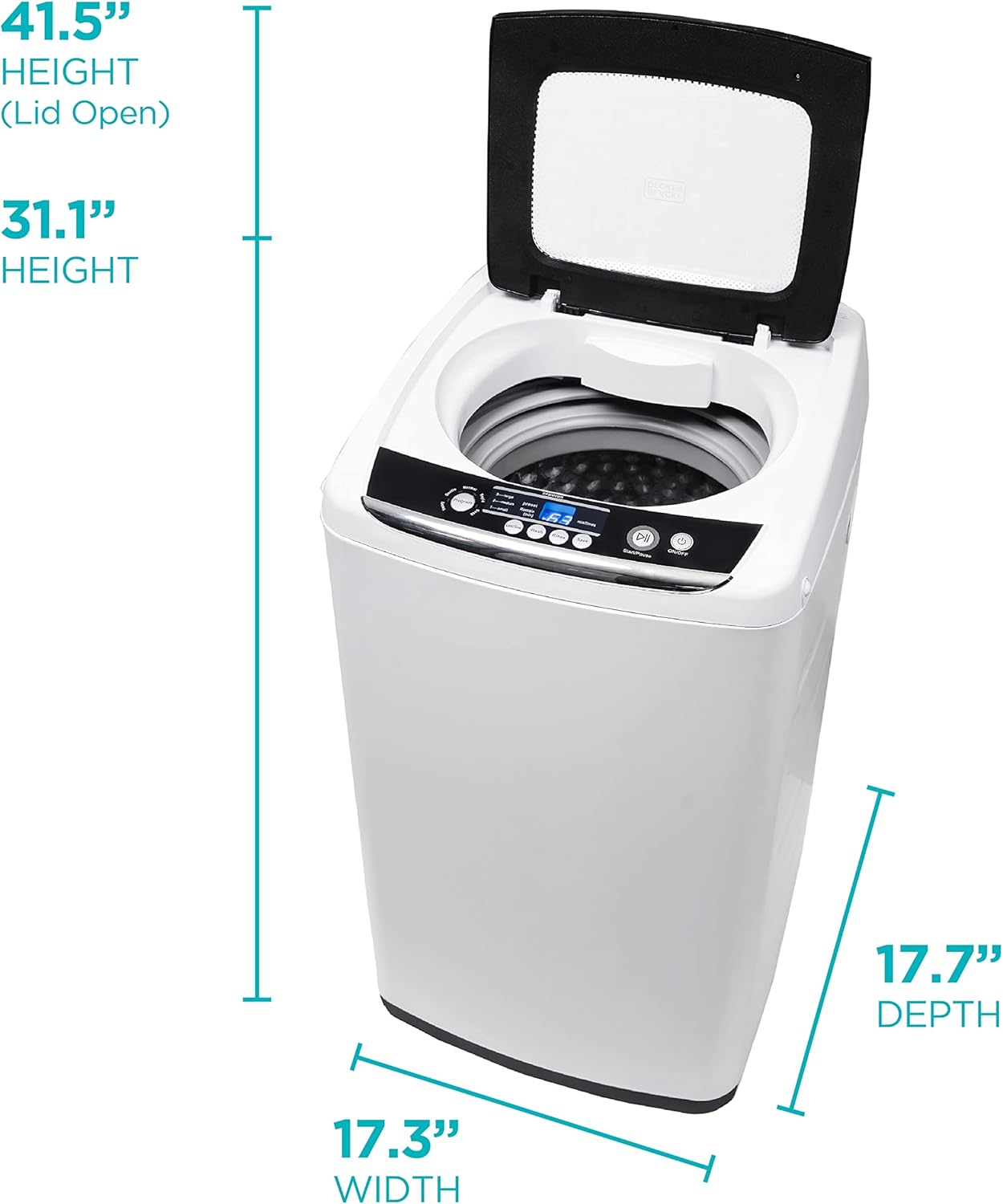 BLACK+DECKER 0.9 Cu. Ft. Portable Washing Machine – 5 Wash Cycles