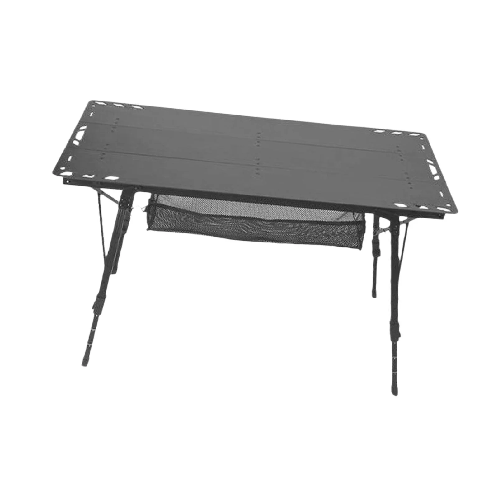 2026 Miulika Folding Table Camping Table Foldable Small Table Sturdy Outdoor Table with Adjustable Legs for Camp Garden Barbecue Yard Boat Black
