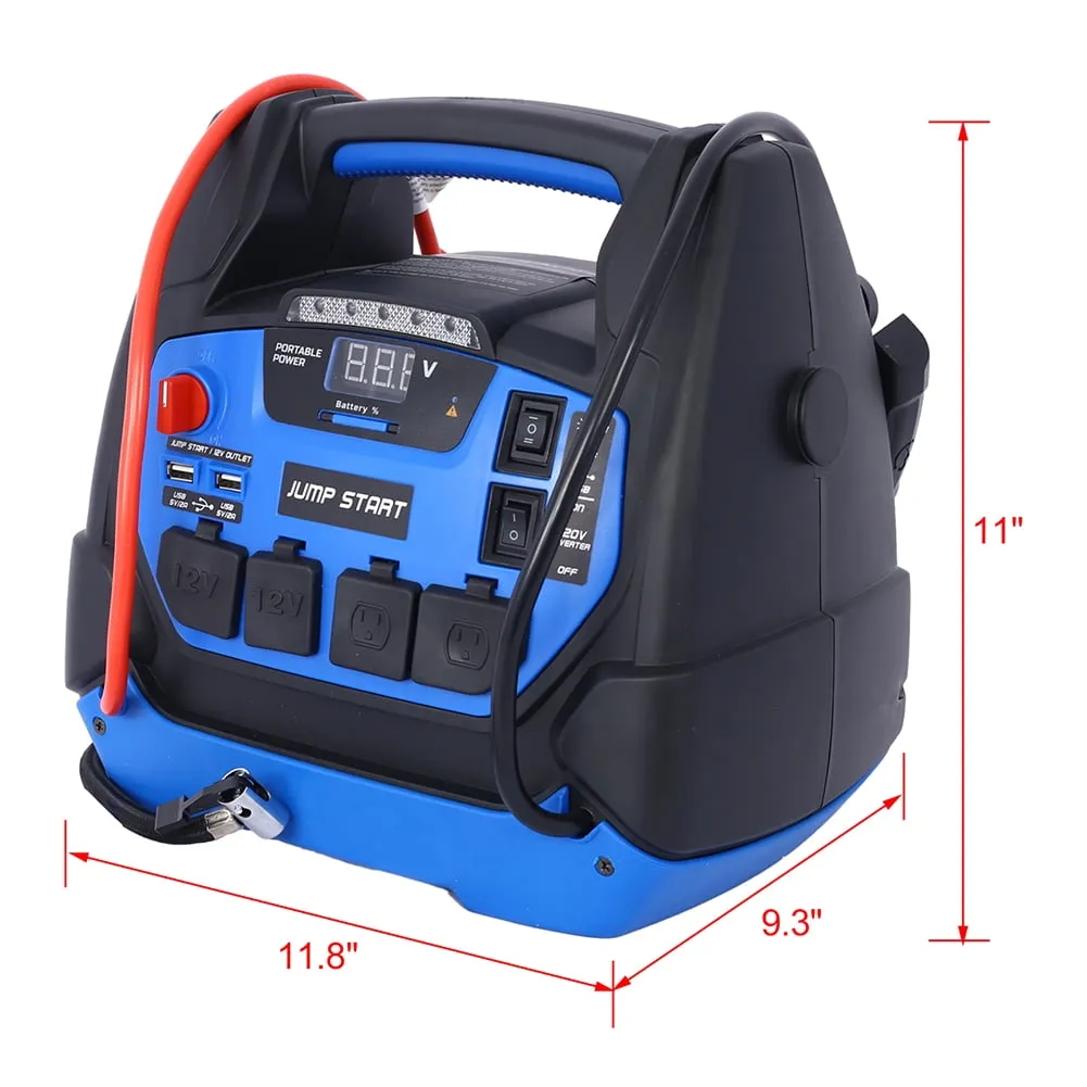 2026 Rechargeable Jump Starter 1800 Amp Battery Jump Starter With Air Compressor Car Tire Inflator For Gas Diesel Vehicles