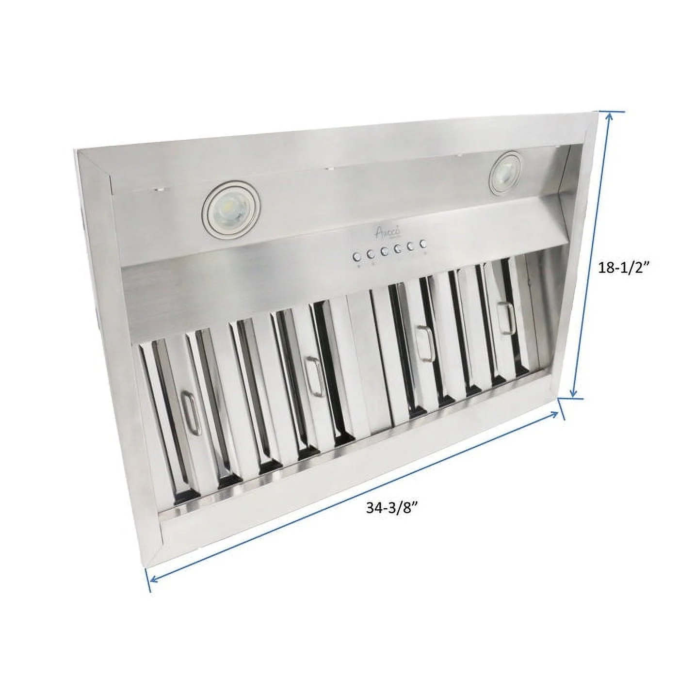 2026 Awoco RH-BQ-X36 Awoco RH-BQ-X36 36'W 18-1/2'D Built-in Insert 4 Speeds Stainless Steel Range Hood for Wood Hood