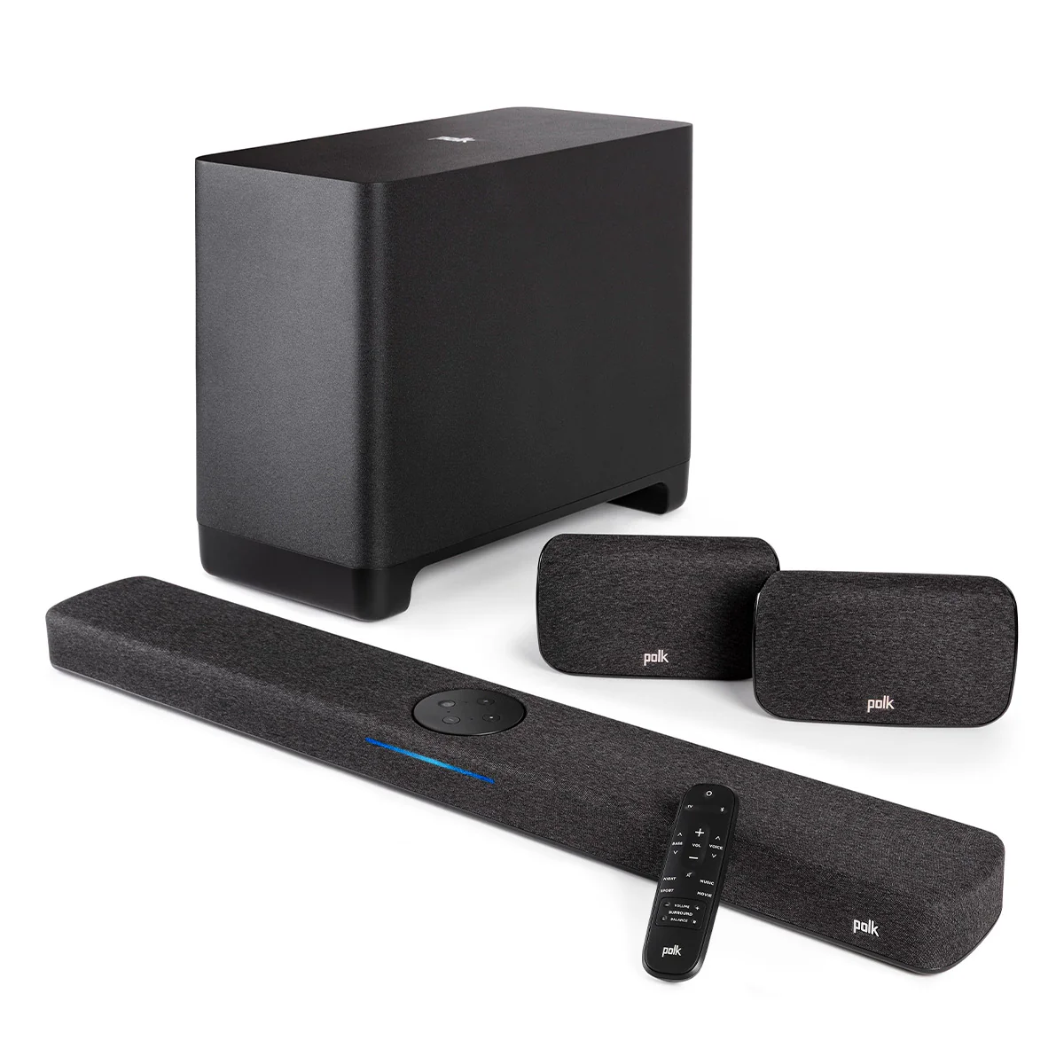 2026 Polk Audio React Home Theater System with React Sound Bar, Wireless Subwoofer, and Wireless Surround Speakers