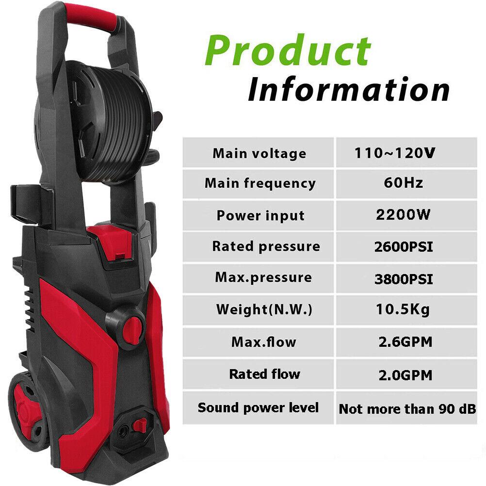 2.6GPM Electric Changeable Pressure Auto Washer Cleaner Jet machine