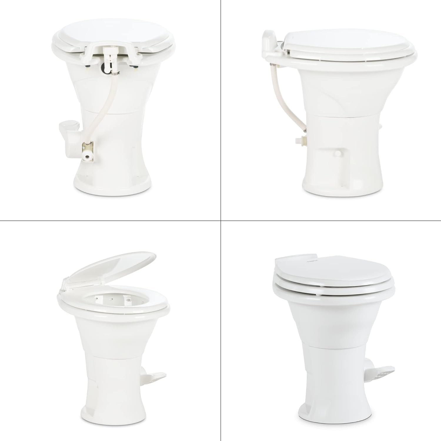 310 Standard Toilet – White Oblong, Powerflush RV Toilet