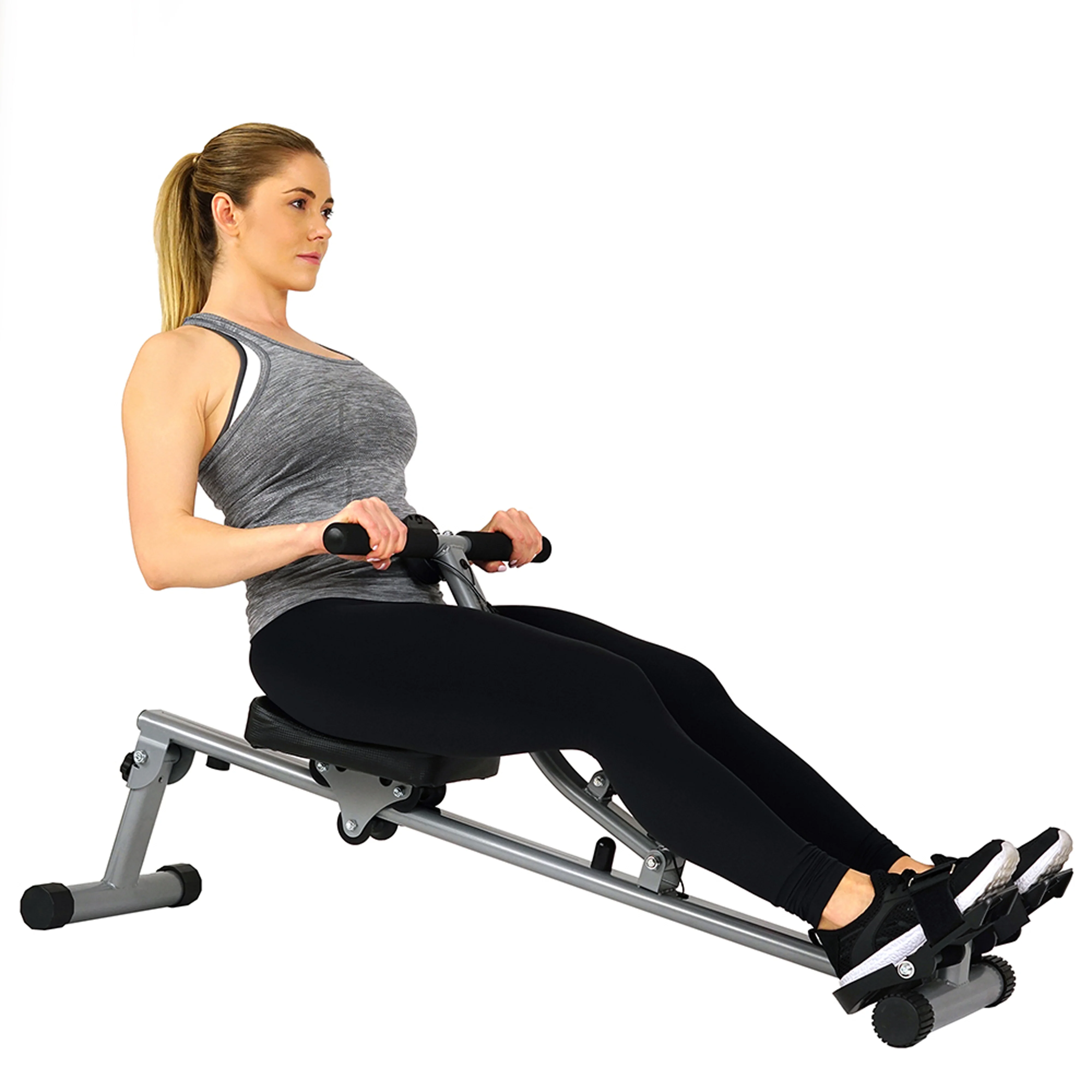 2026 Sunny Health & Fitness SF-RW1205 12 Adjustable Resistance Rowing Machine Rower w/ Digital Monitor