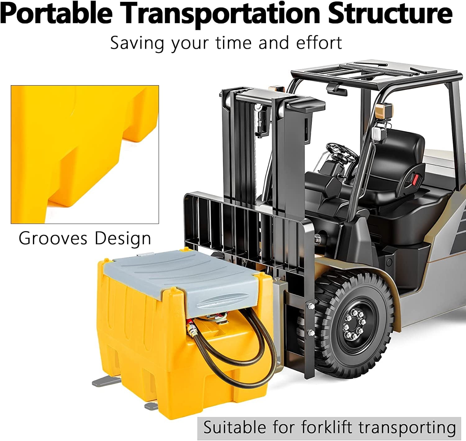2026 TECSPACE 58 Gallon Gasoline Tank, Portable Fuel Tank with 12V Electric Fuel Transfer Pump, 40 GPM Gasoline Fuel Tank with 4 Meters Hose for Gasoline Transportation (Yellow, 58 gal)