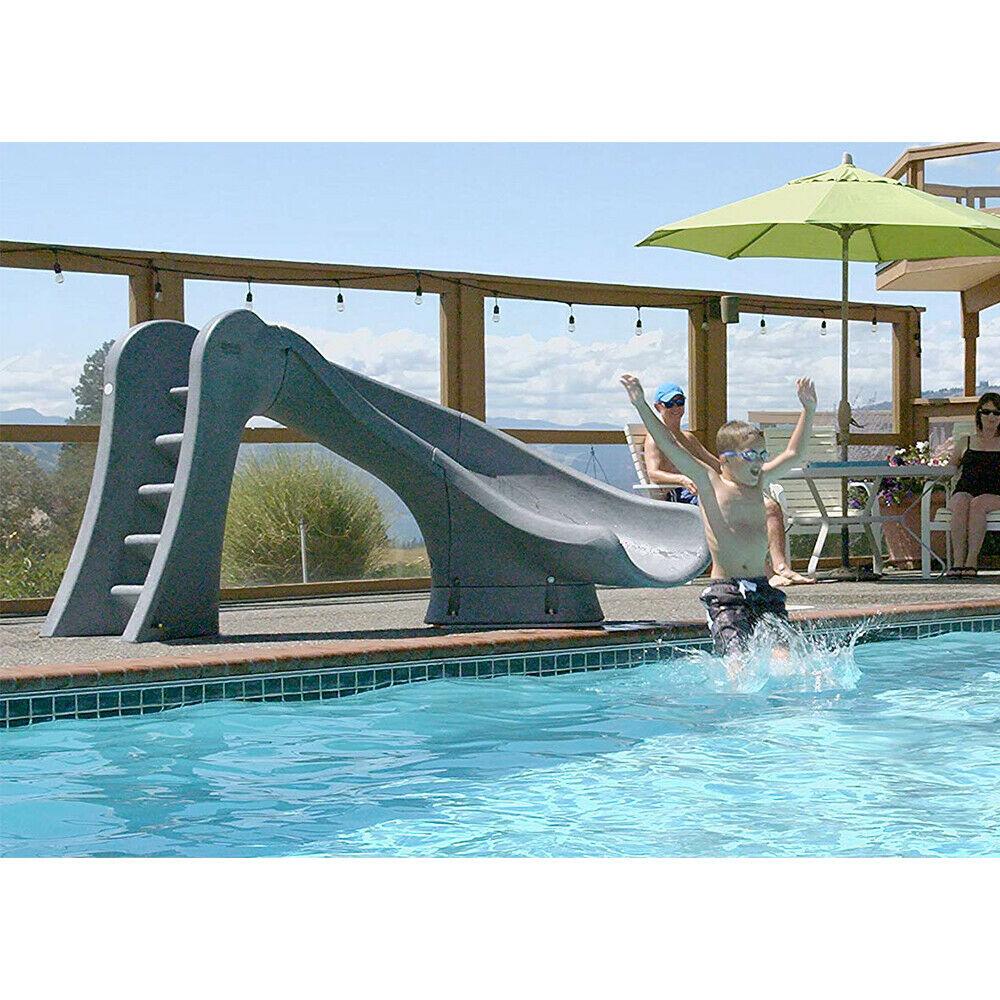 2026 S.R. Smith 698-209-58124 Cyclone Right Curve Swimming Pool Slide, Gray Granite