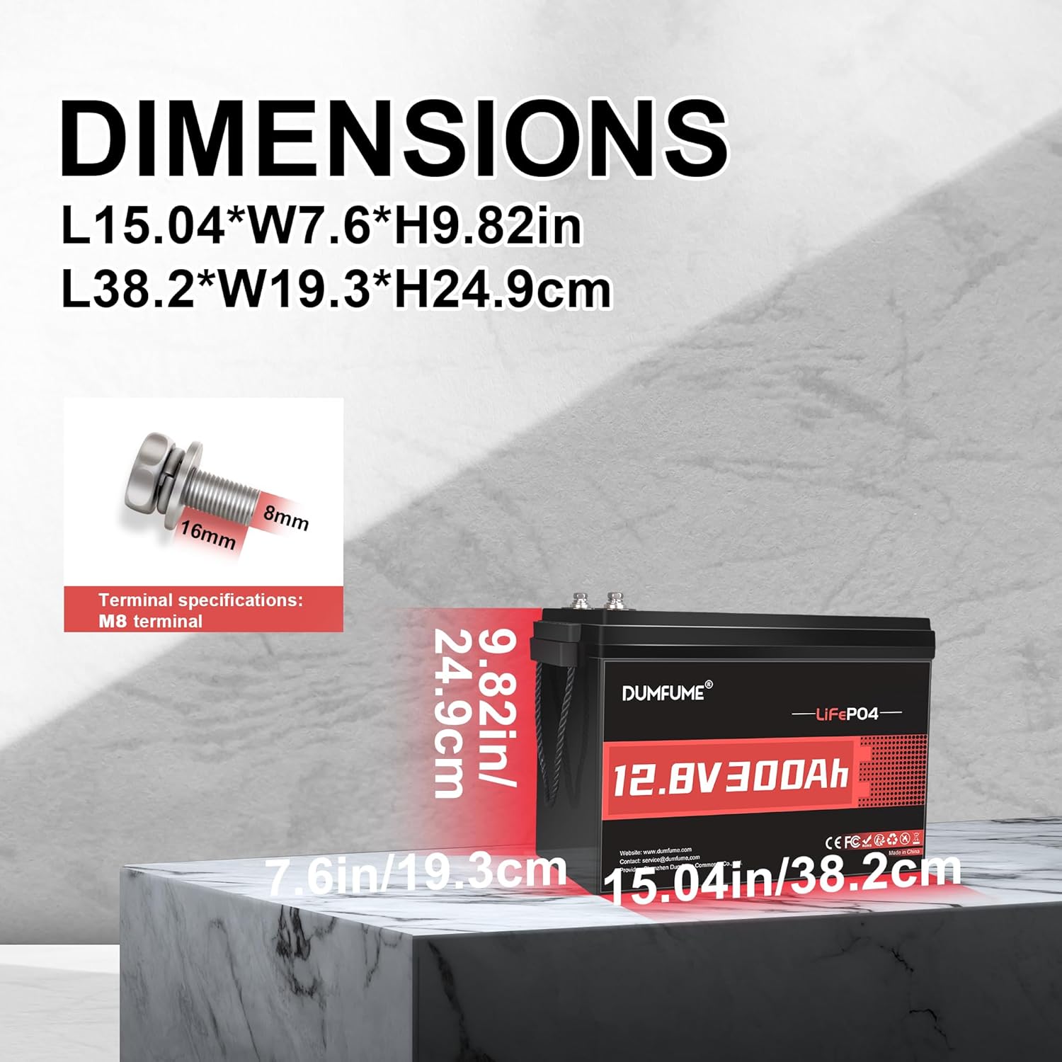 12V 300Ah Lithium LiFePO4 Battery with 200A BMS