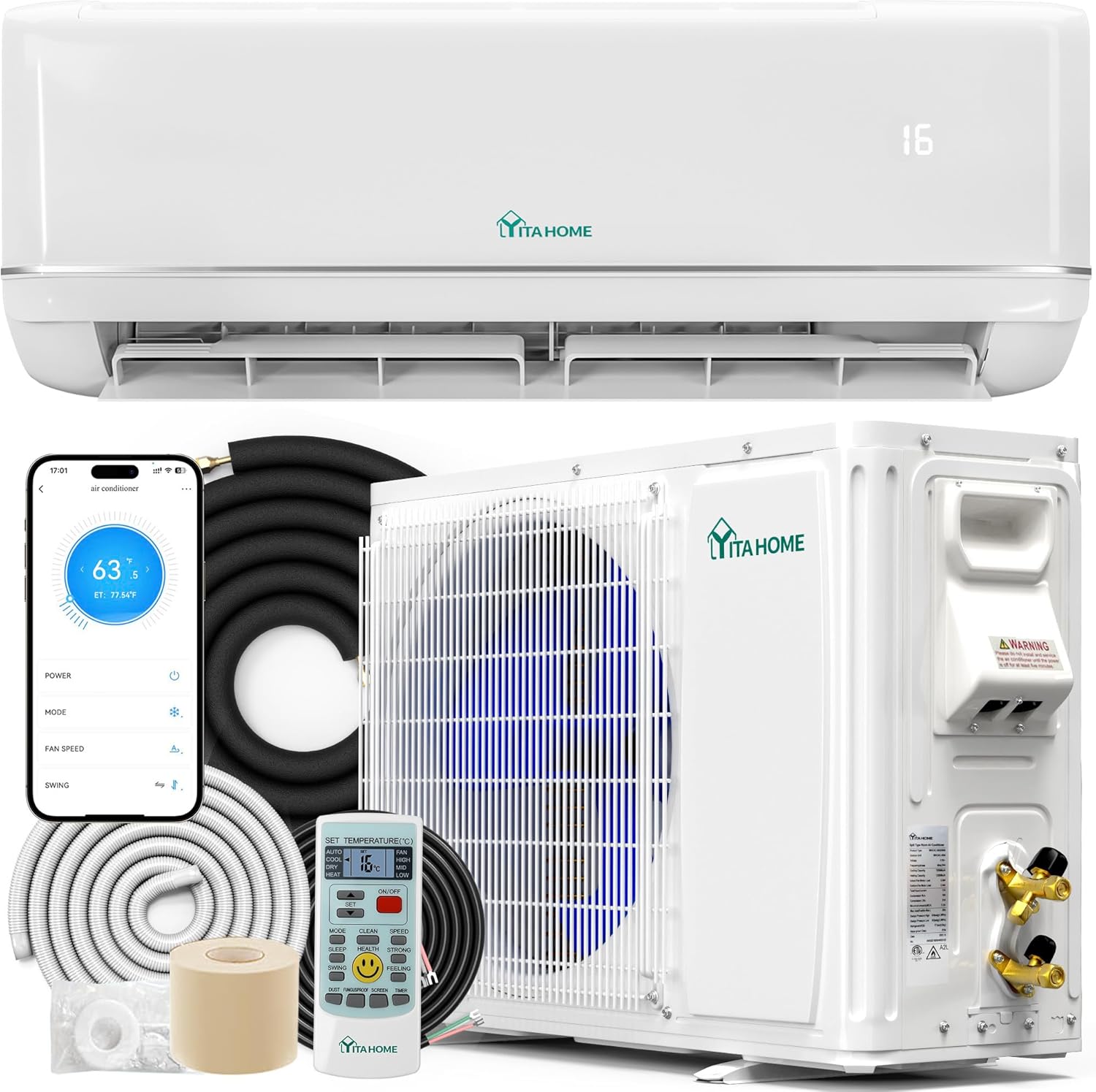 12000 BTU Mini Split AC Heat Pump – WiFi & Alexa Compatible