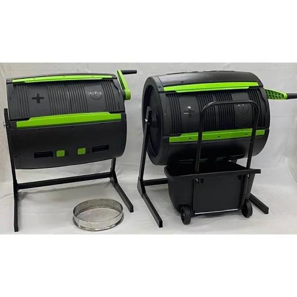 2 RSI Maze 65 Gallon Composters with 1 Cart and 1 Sifter Plastic