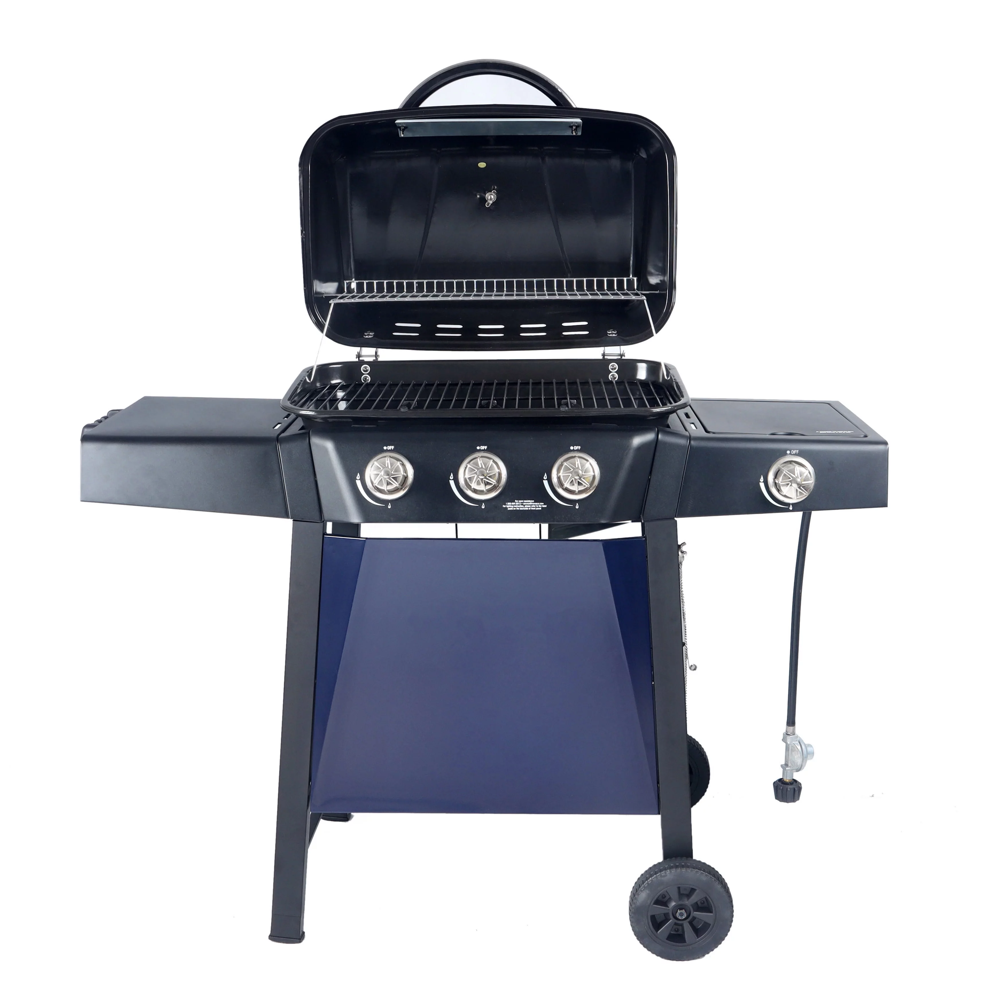 2026 RevoAce 3 Burner Propane Gas Grill Including a Side Burner, Blue Sapphire, GBC1729WBS, New