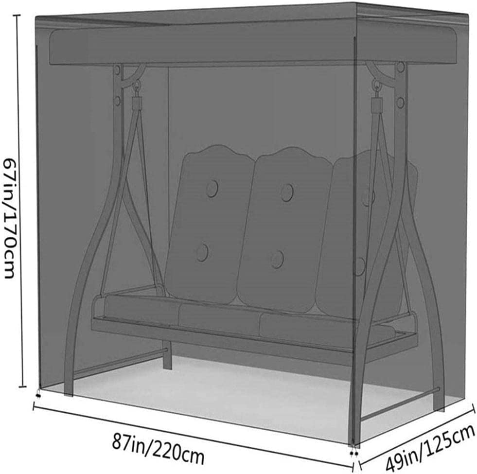 2026 HYQW 3 Seater Swing Cover Hammock Cover Waterproof Windproof, 210D Oxford Fabric Outdoor Swing Seat Cover