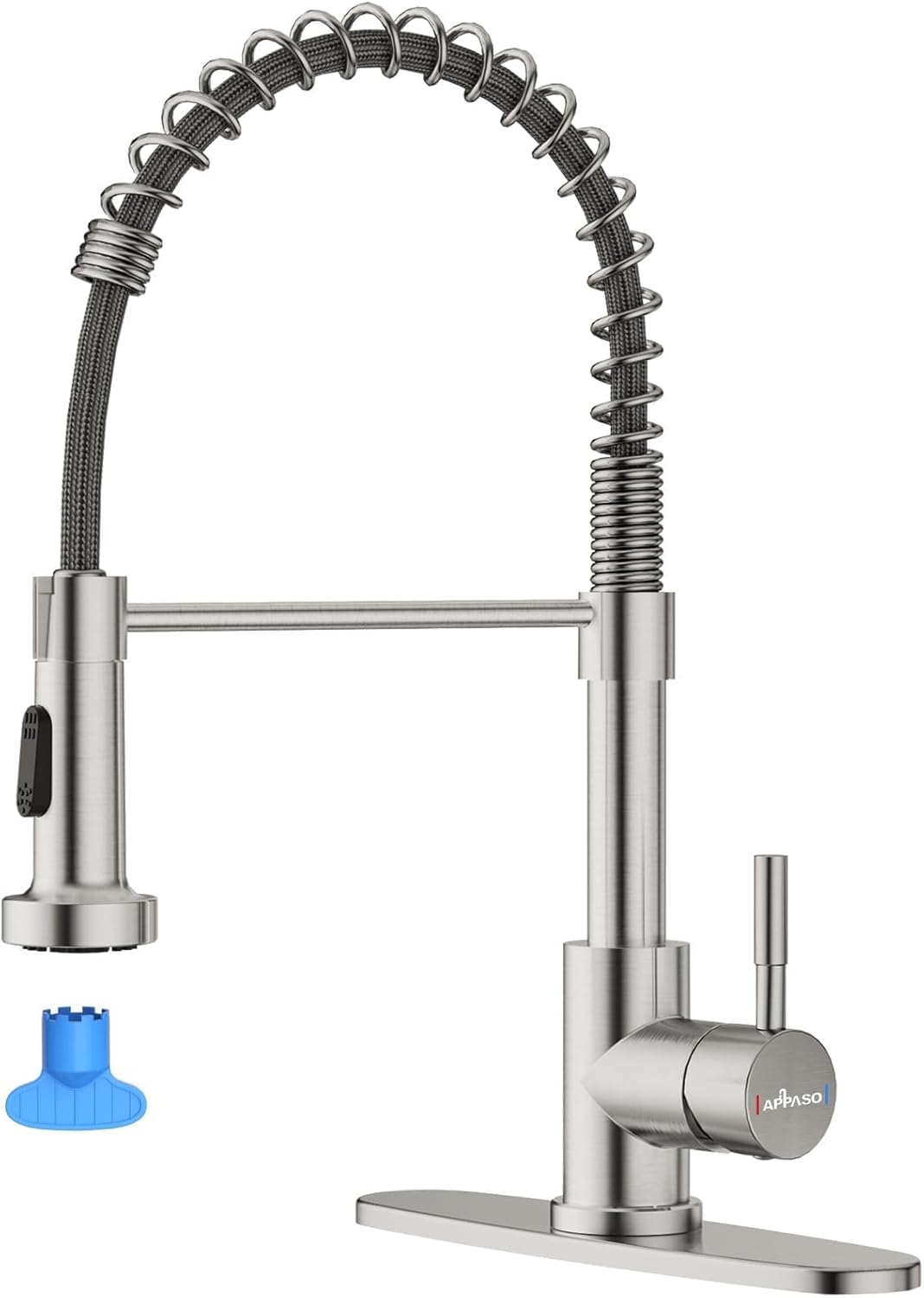 Black Touchless Kitchen Faucet with Soap Dispenser, Motion Sensor Activated Hands-Free Automatic Faucet for Sink with Pull Down Sprayer, Single Handle Smart Faucets for Kitchen Sink