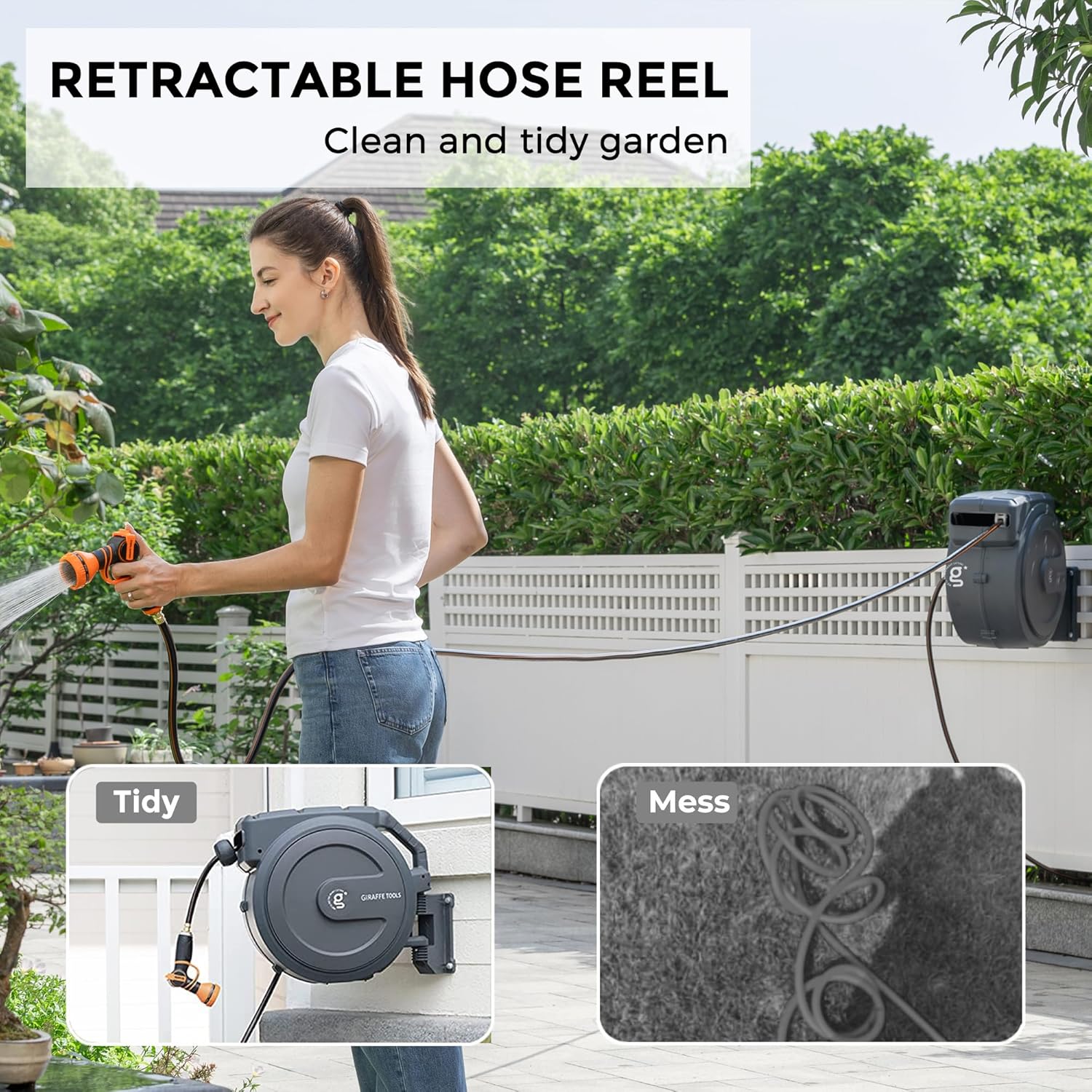AW505/8 Retractable Garden Hose Reel 115 Ft