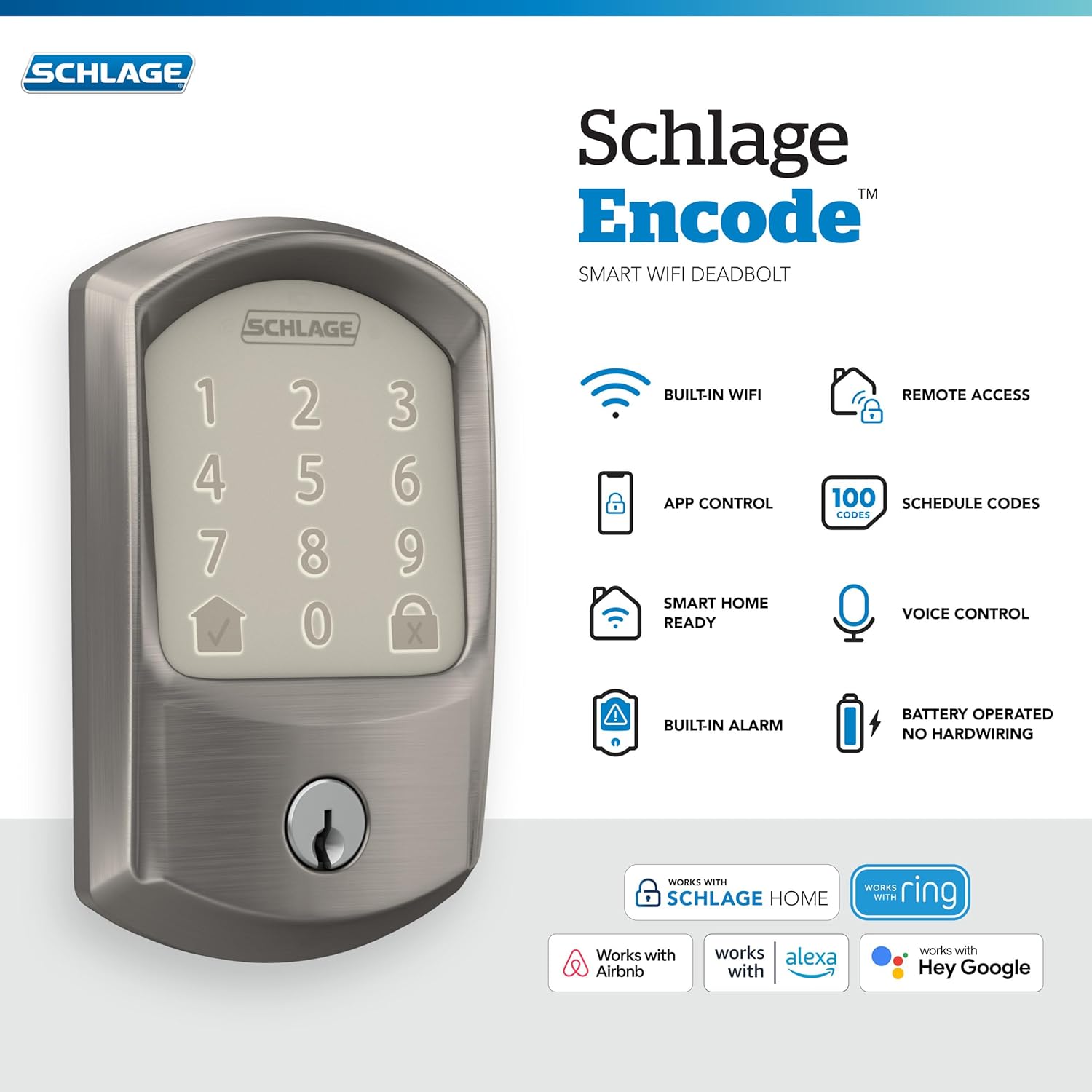 Encode Smart Wifi Deadbolt Lock – Keyless Entry