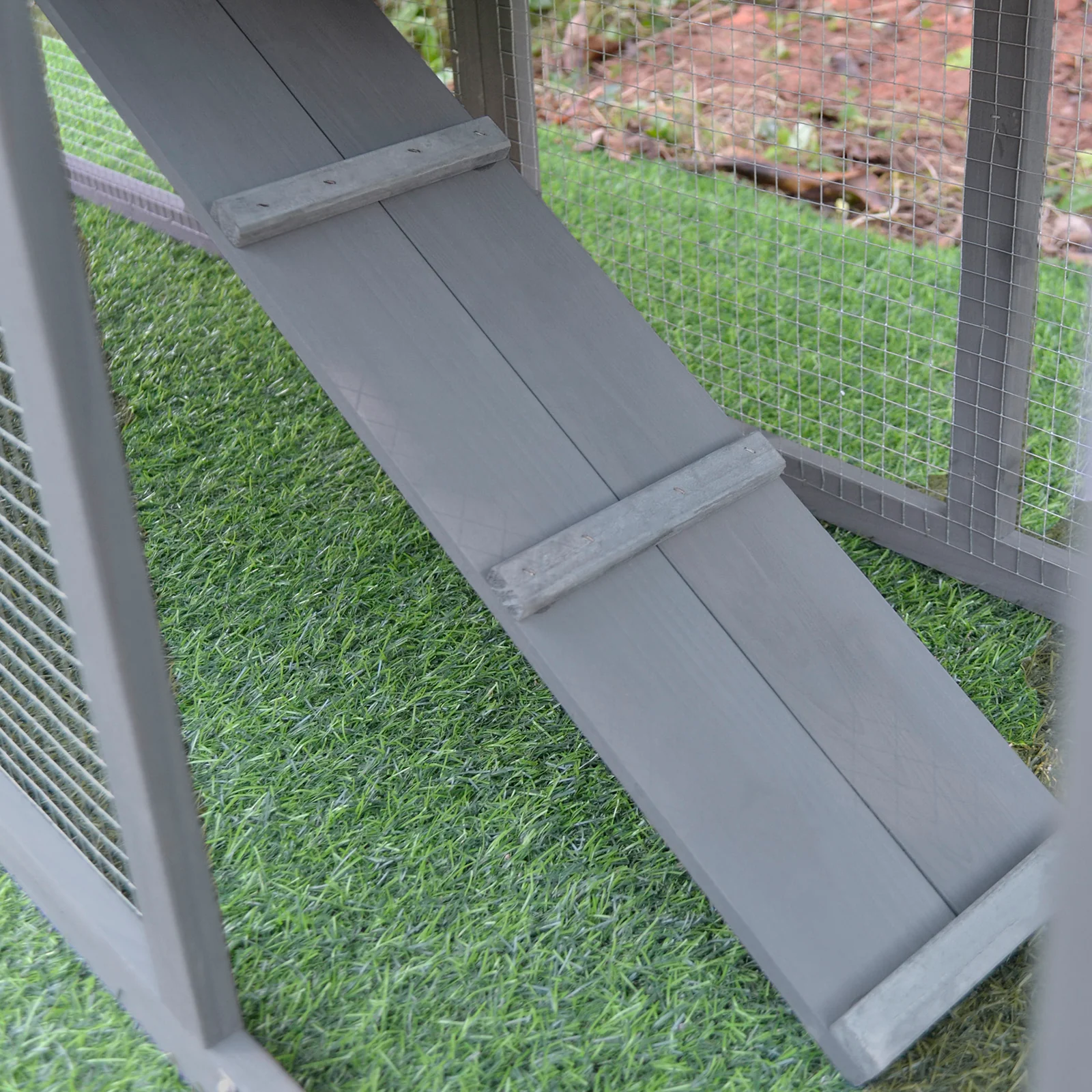 PawHut Two-Level Outdoor Guinea Pig & Rabbit Cage with Tall Mesh Fence and Removable Roof