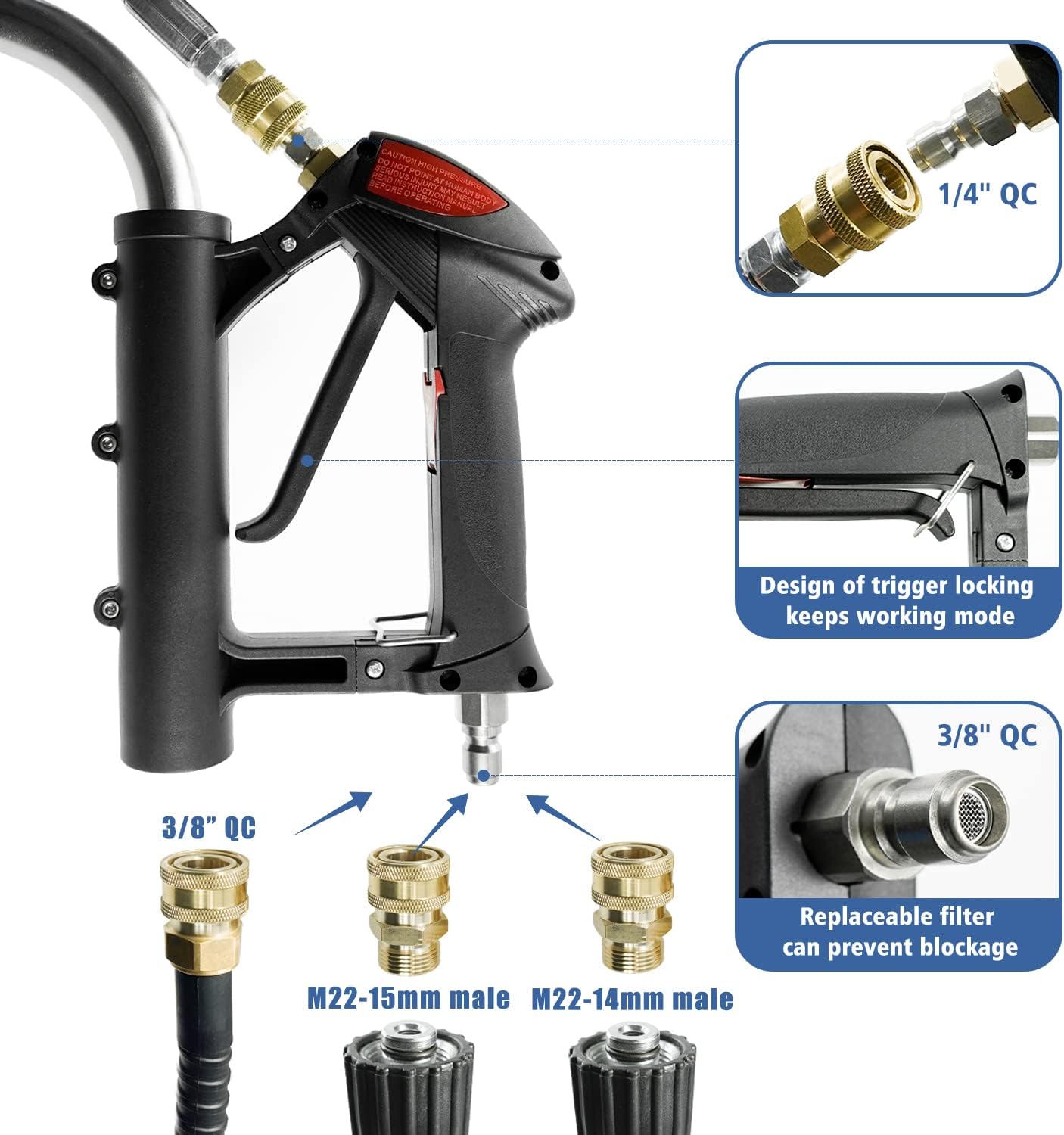 24′′ Pressure Washer Surface Cleaner with Wheels