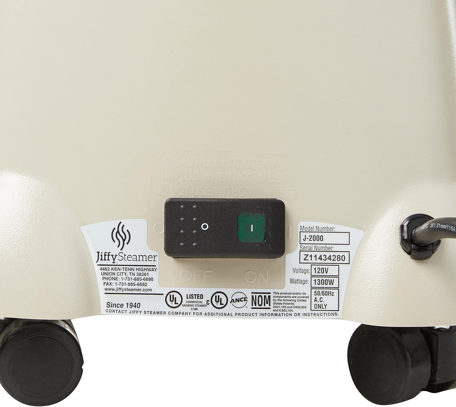 J-2000 Jiffy Garment Steamer – 120 Volt, Beige