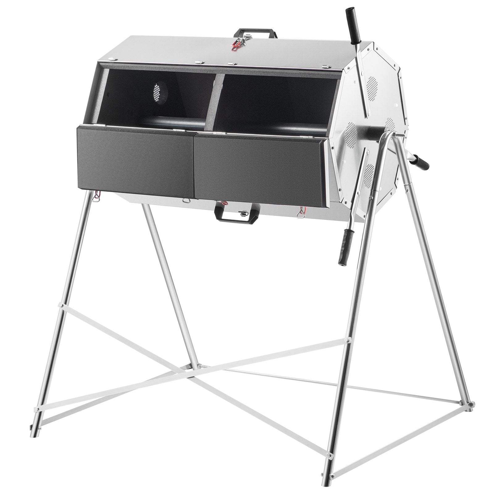 2026 Premium 33 Gallon Steel Outdoor Compost Tumbler Bin With Dual-Chamber