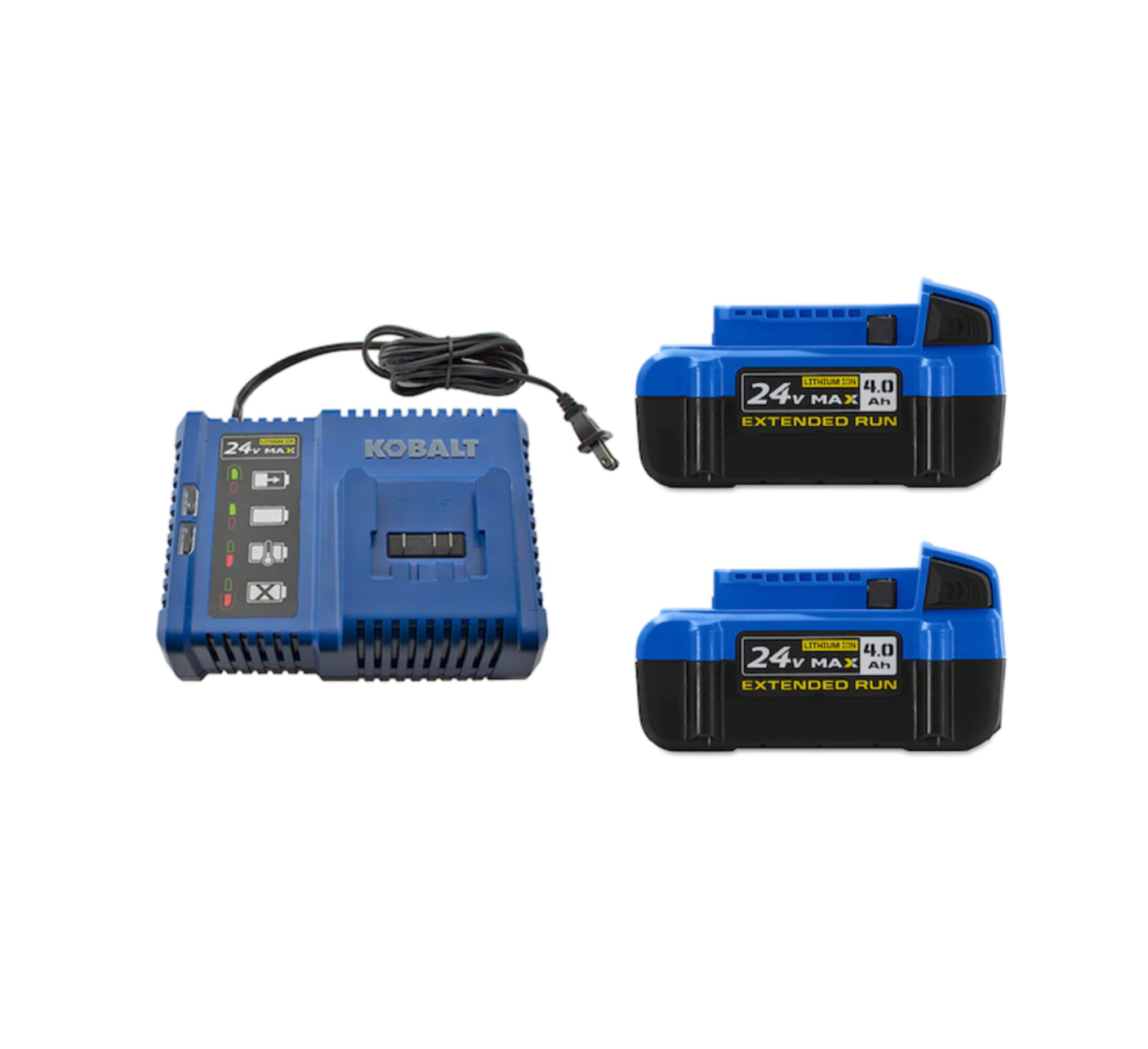 Kobalt KBCD 2424-03 24-Volt Max 2-Pack 4 Amp-Hour Lithium Power Tool Battery Kit (Charger Included)?? Last Day For Clearance