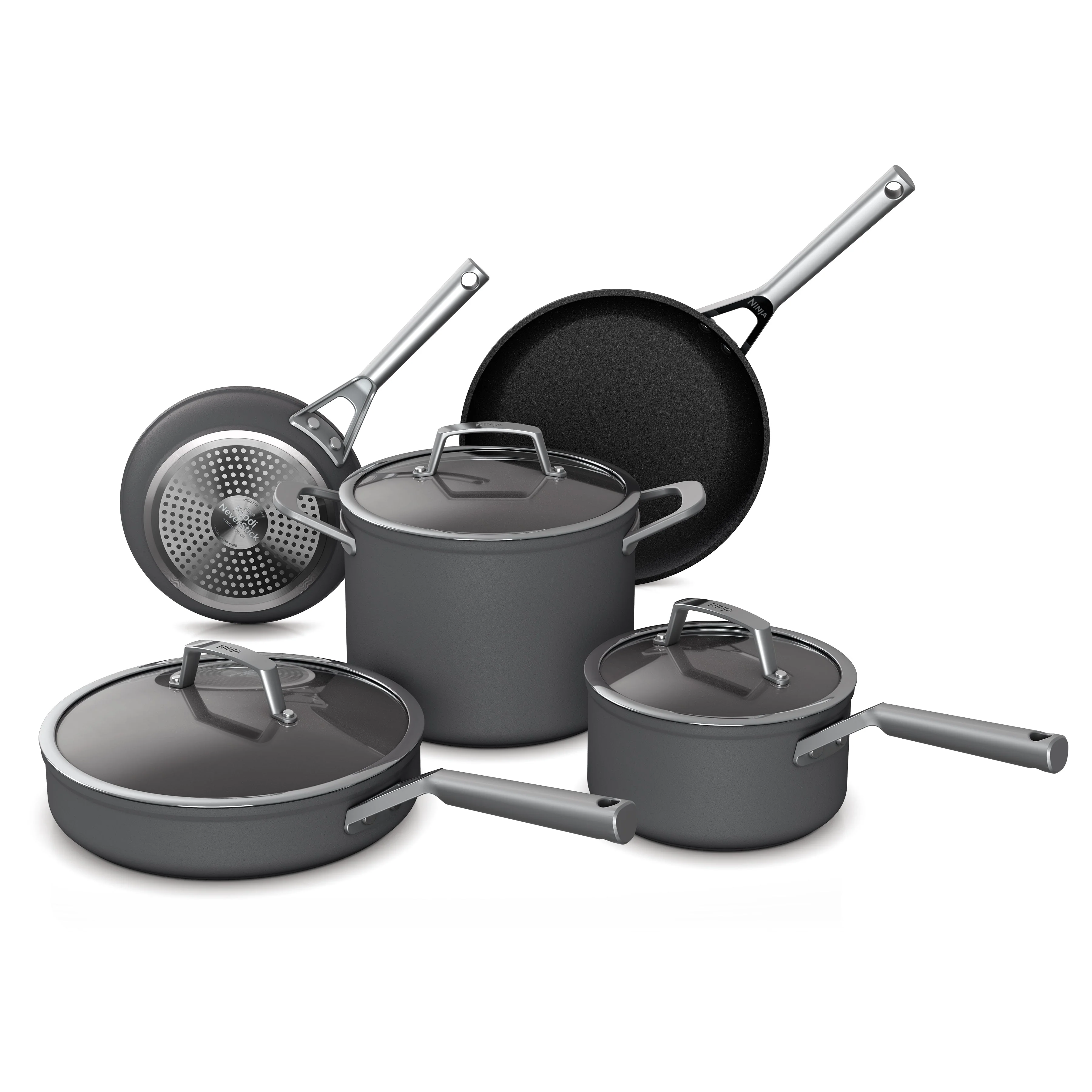 2026 Ninja ZEROSTICK 5-Piece Non-Stick Cookware Set – Plasma Ceramic Coating, Oven & Induction Safe