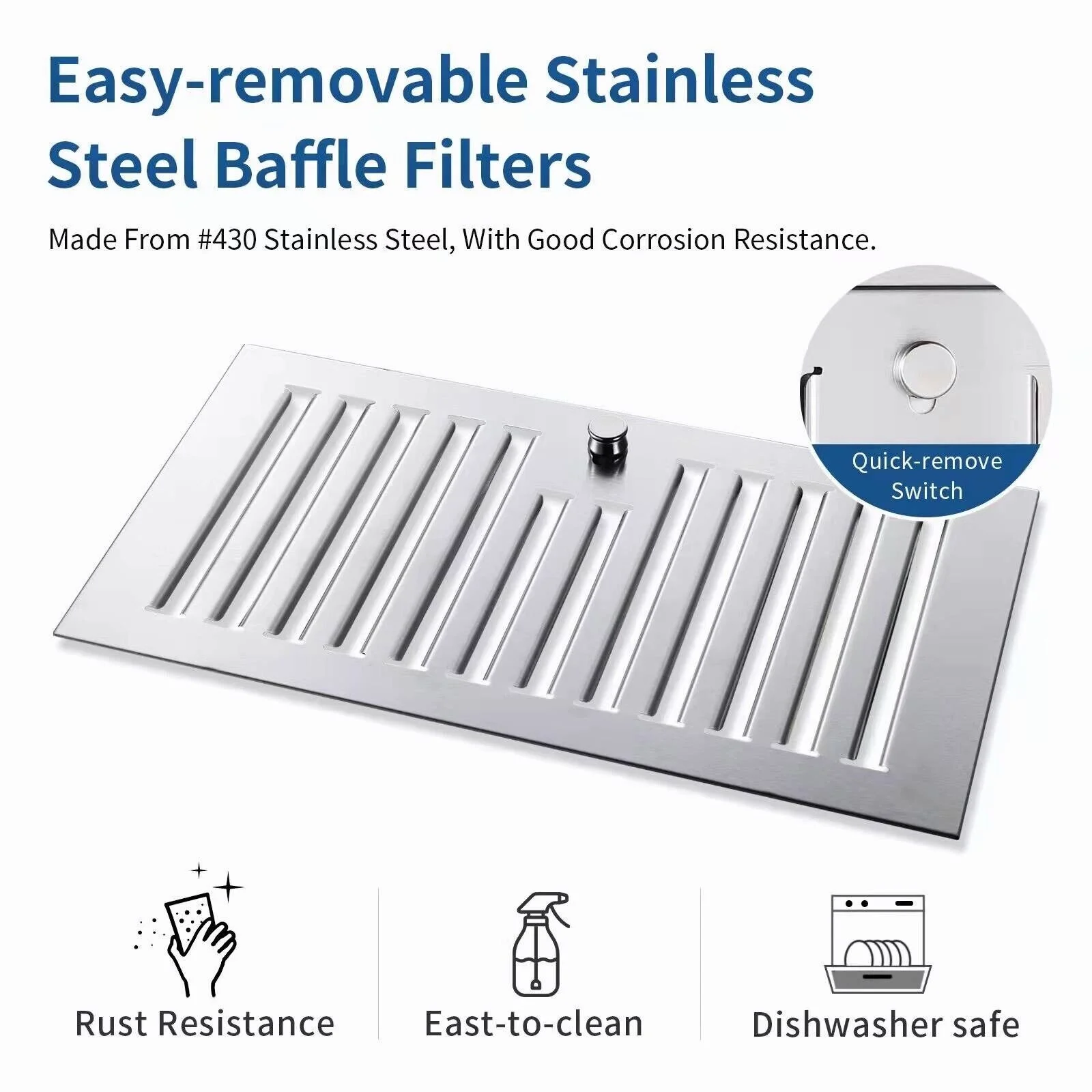 2026 Zomagas 30 inch Built-in Range Hood 600CFM Stainless Steel Kitchen Cook Insert Vent with Led Lights