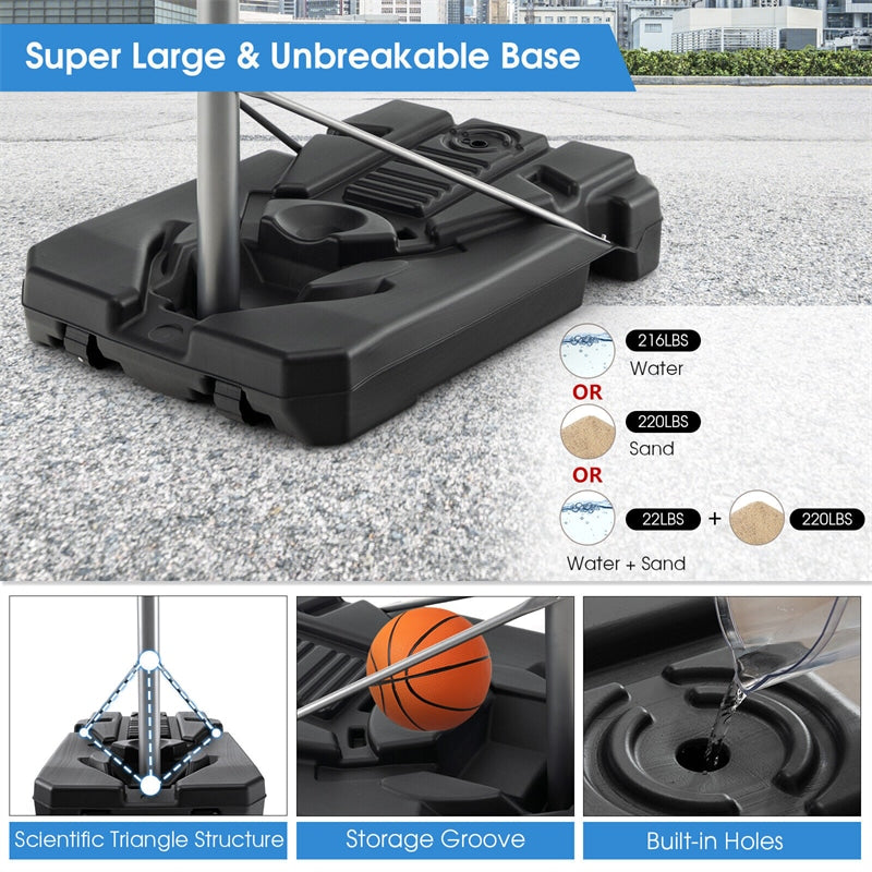 2026 Portable Outdoor Basketball Hoop 64’’-79’’ Adjustable Poolside Basketball Goal System with 44