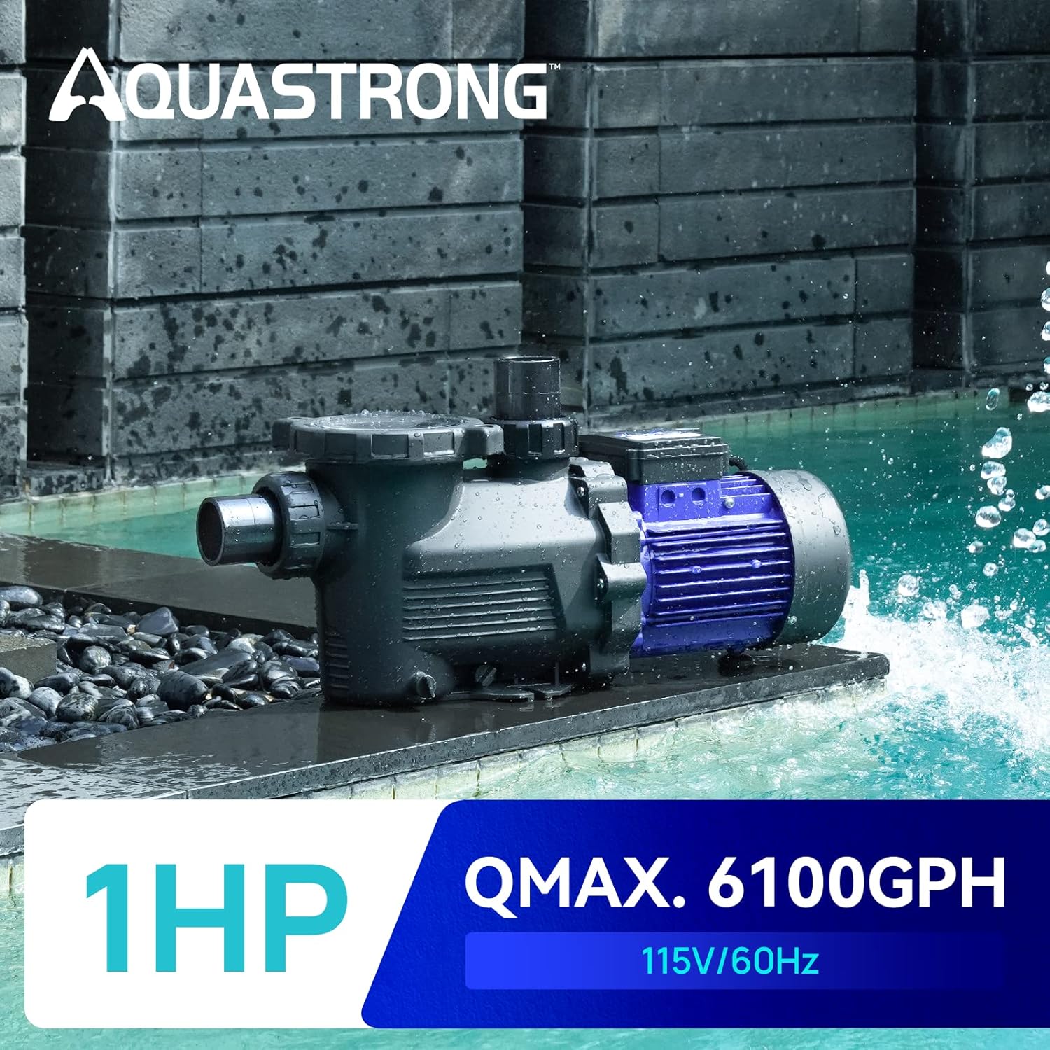 In/Above Ground Pool Pump, 2HP Single Speed, 8917 GPH