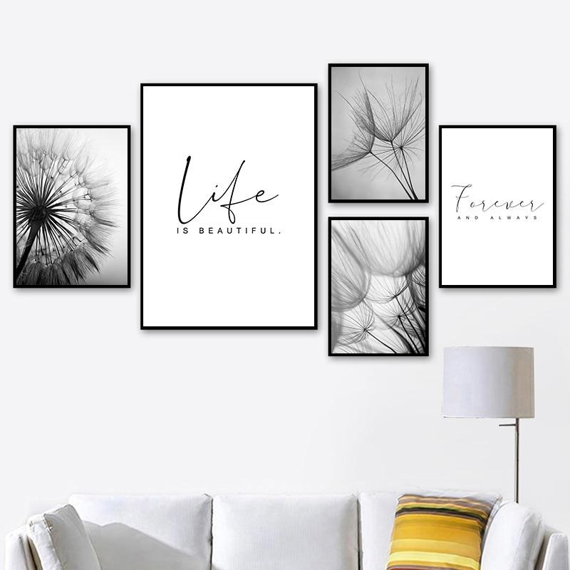 “Life is Beautiful” Dandelion Wall Art