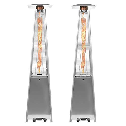 2026 2 Sets 40,000 Btu Propane Patio Heater, Standing Pyramid Outdoor Heaters