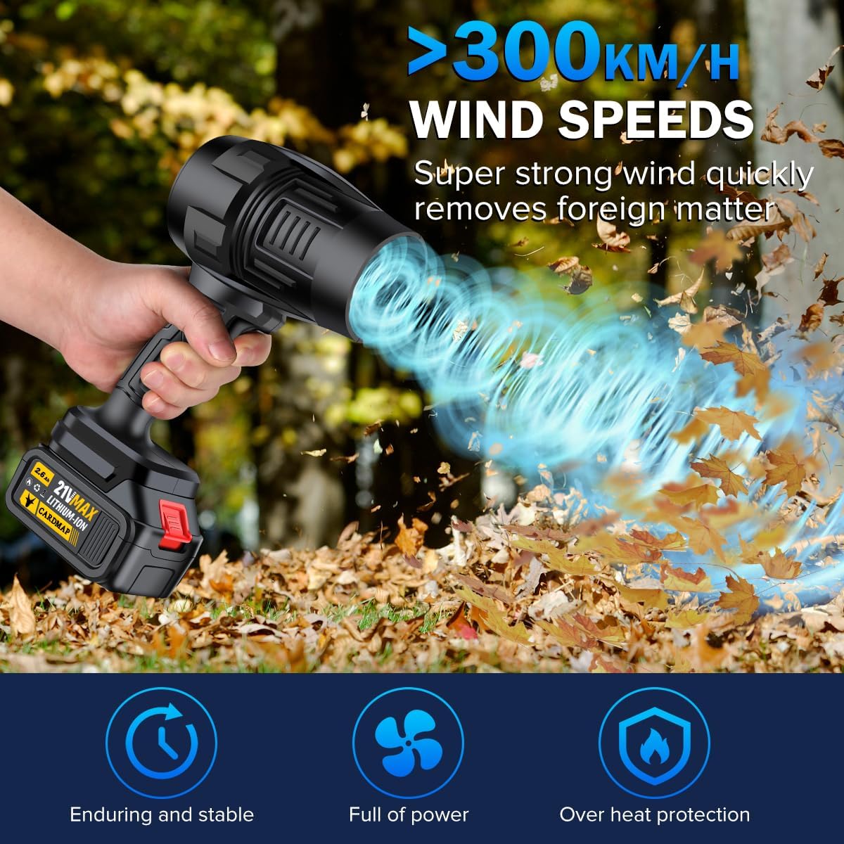 2026 Electric Cordless Leaf Blower, Handheld Electric Leaf Blower, Mini Jet Dry Blower Fan with 2 Packs 2.6Ah Batteries and Charger, Violent Turbo Jet Blower for Lawn, Patio, Outdoors, Car, Home