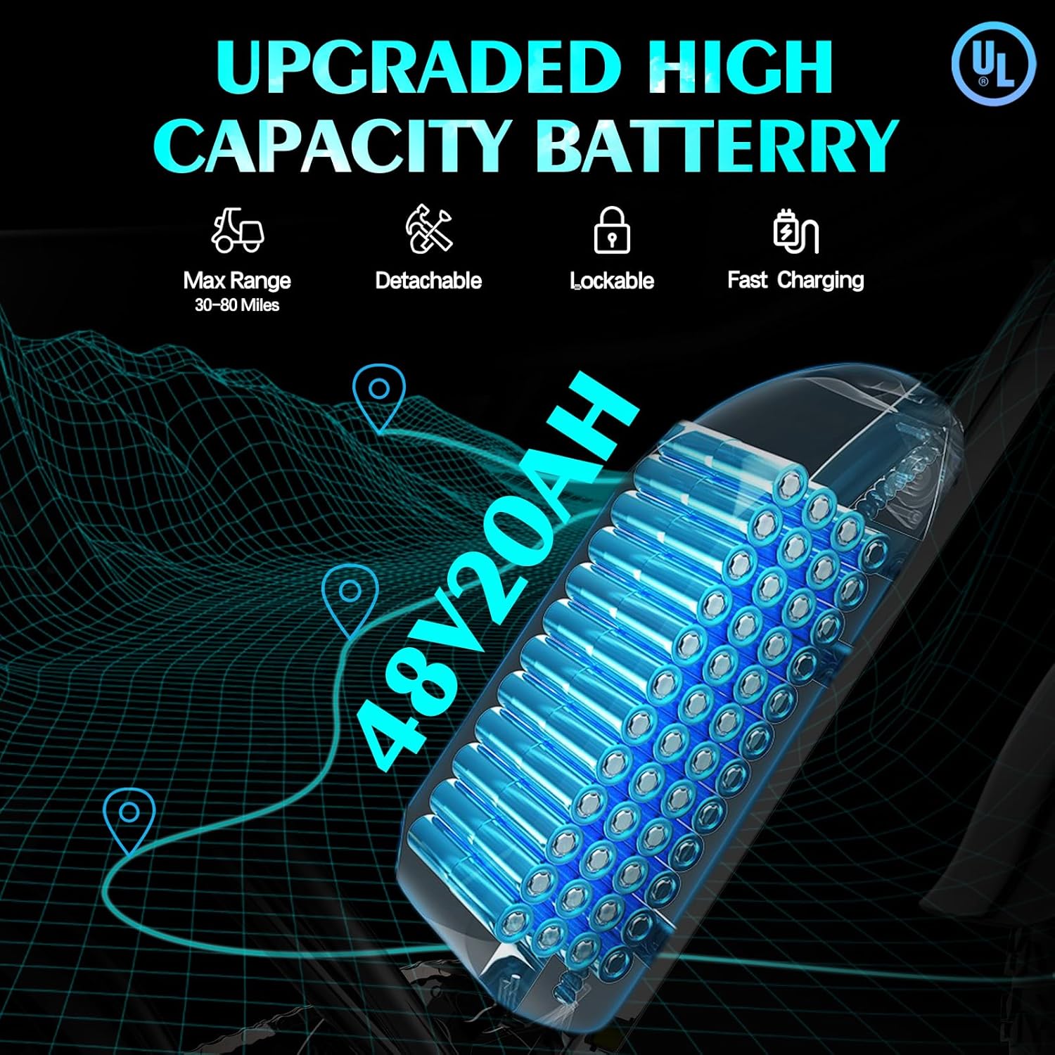 Electric Bike Q20, 2000W, 37Mph, 20′′ Fat Tires