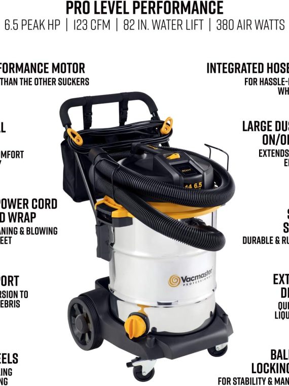 Beast Professional Series 14 Gal. 6.5 HP Steel Tank Wet/Dry Vac with Cart