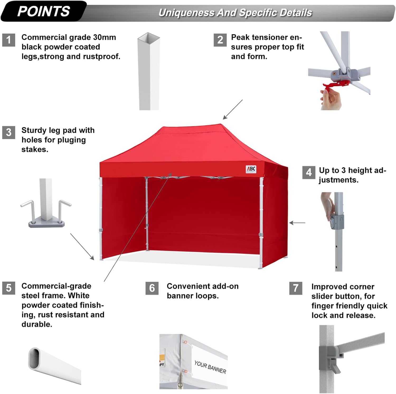 Easy Pop Up Canopy Tent 10×10 with Sidewalls