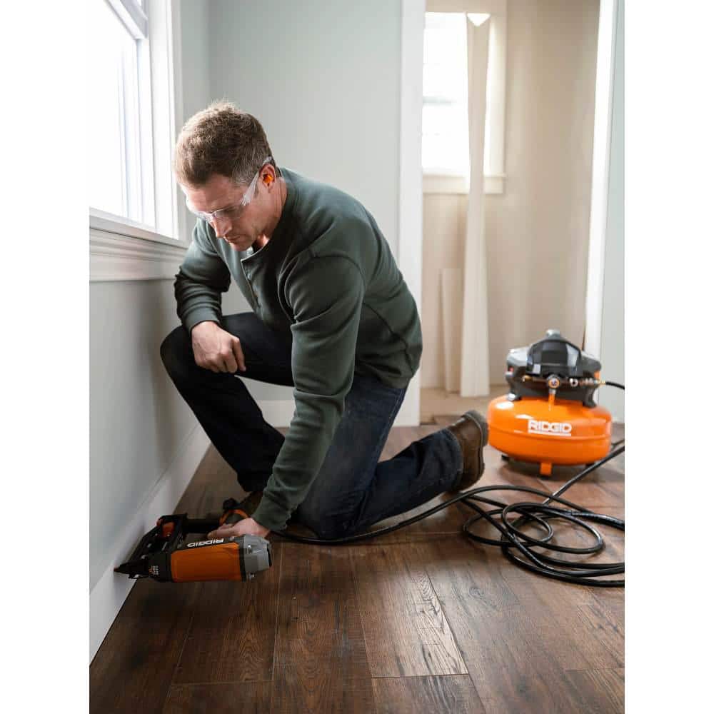 2026 6 Gal. Portable Electric Pancake Air Compressor w/ 18GA Brad Nailer, 16GA Straight Finish Nailer, & 18GA Finish Stapler R69603FK