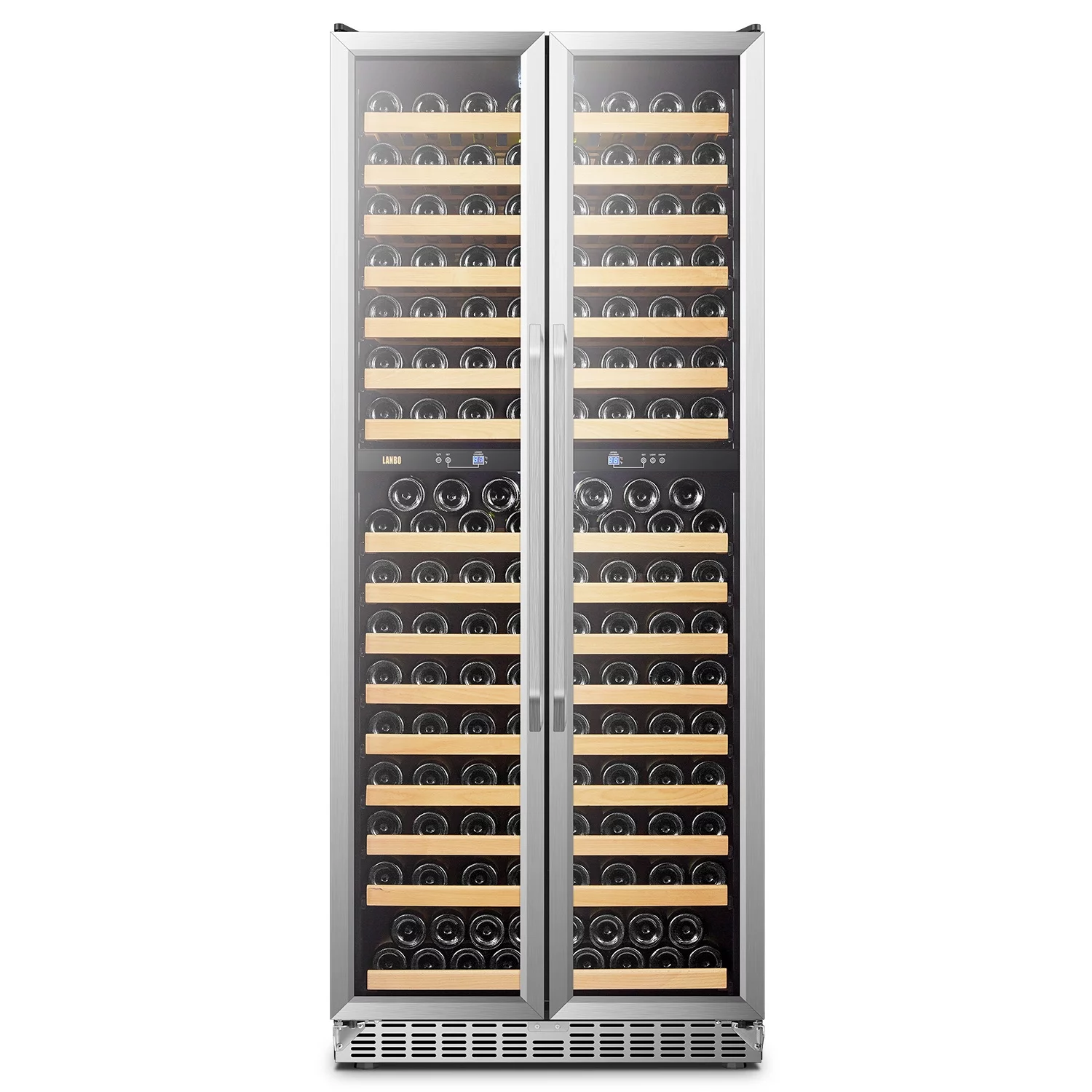 2026 Lanbo 32 inch 287 Bottle Dual Zone Compressor Freestanding Wine Refrigerator