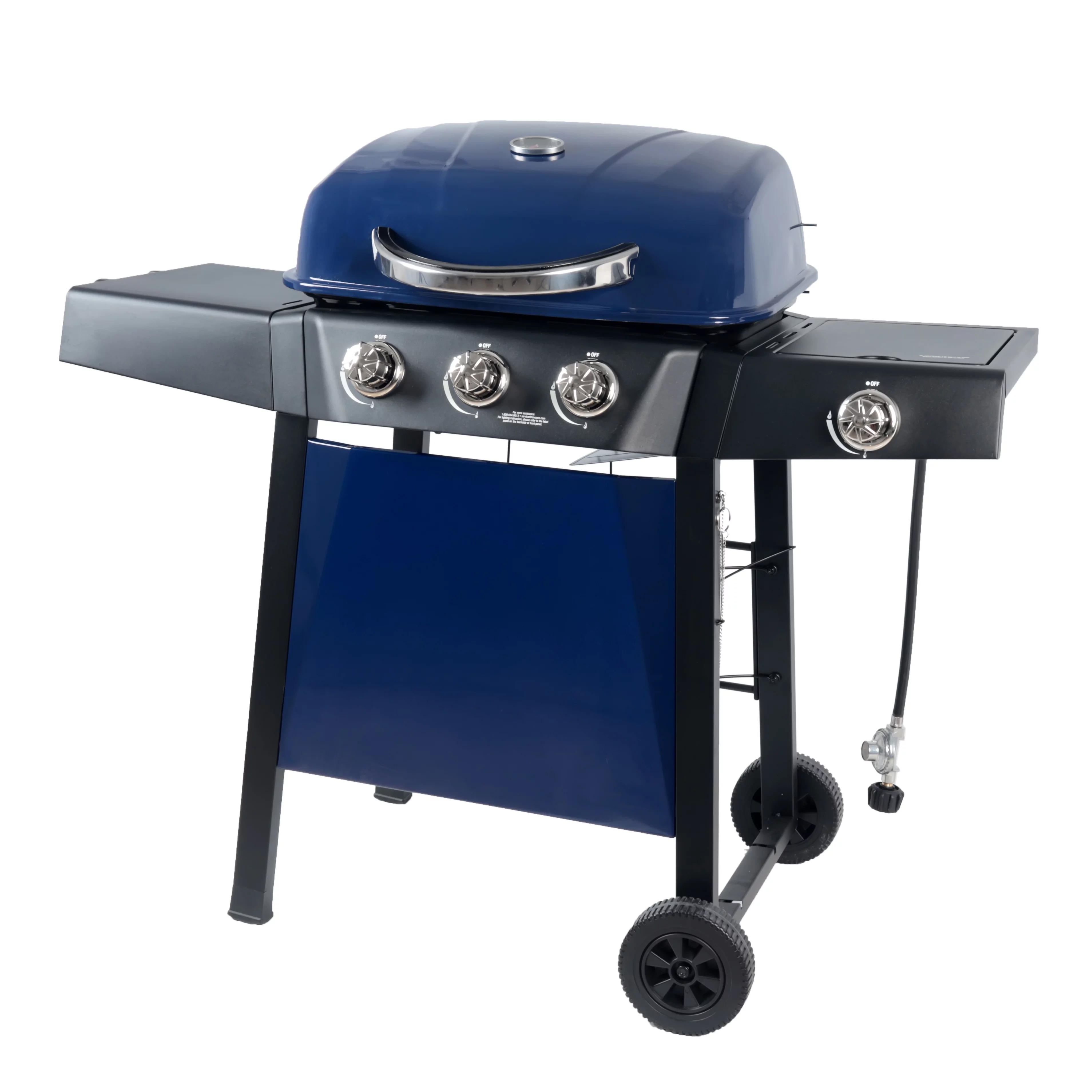 2026 RevoAce 3 Burner Propane Gas Grill Including a Side Burner, Blue Sapphire, GBC1729WBS, New