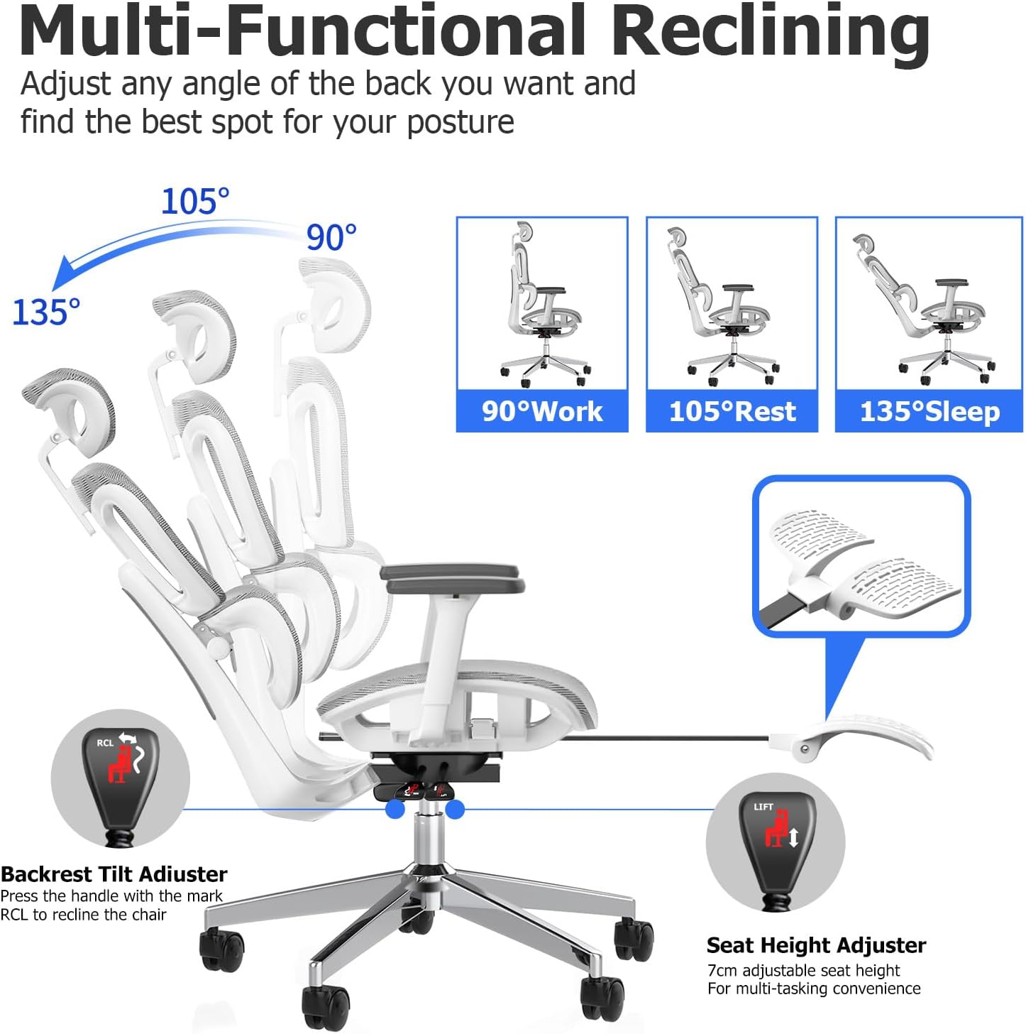 Ergonomic Mesh Office Chair with Adjustable Armrest