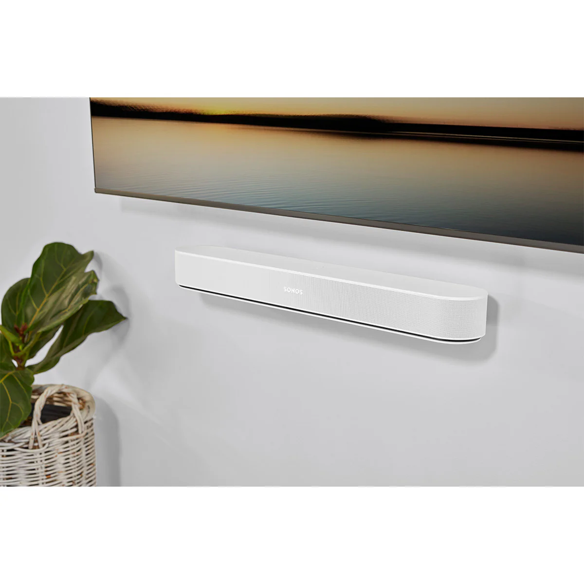 2026 Sonos Entertainment Set with Beam (Gen 2, White) Soundbar and Sub Mini Wireless Subwoofer (White)