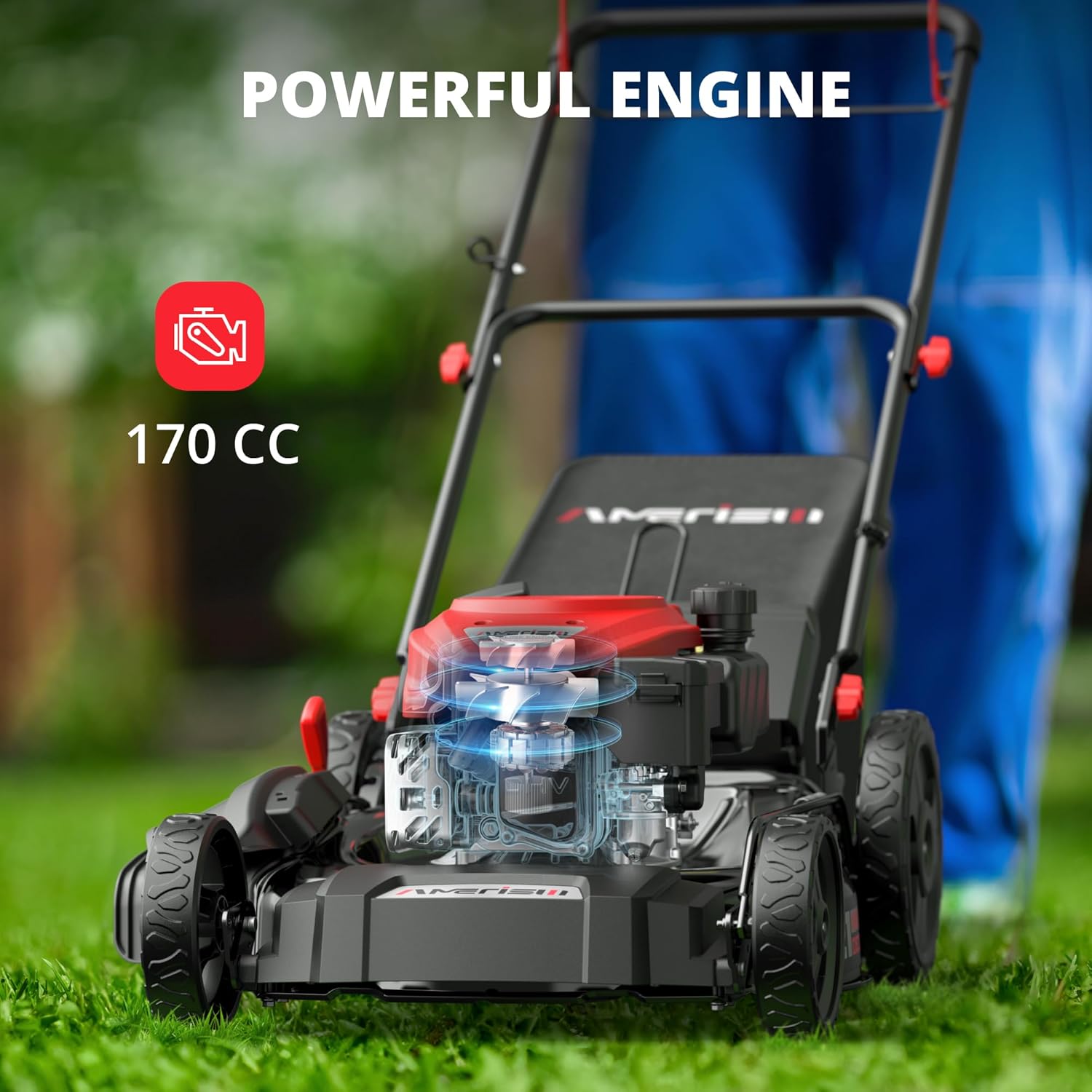Gas-Powered Self-Propelled Lawn Mower 21′′ Deck