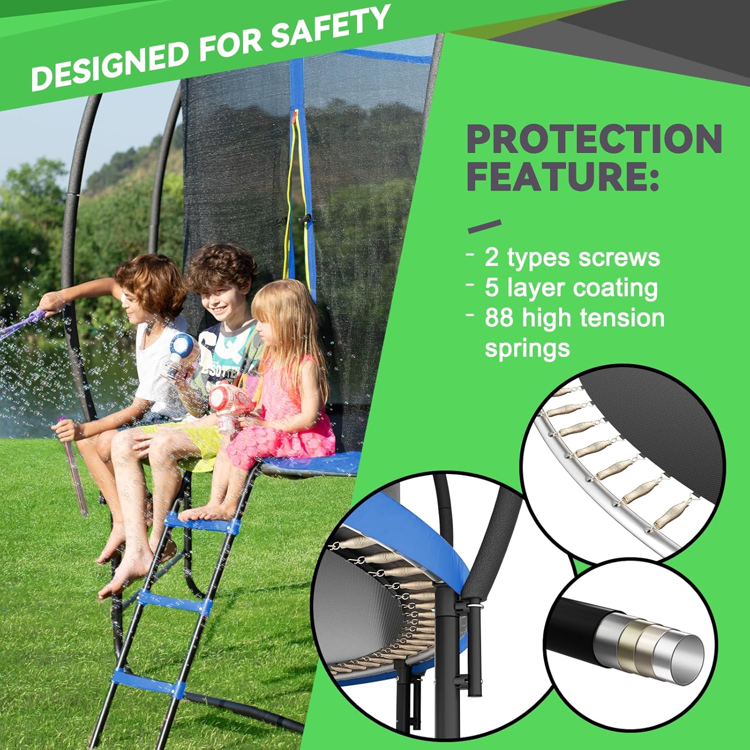 14Ft Trampoline with Safety Enclosure & Ladder
